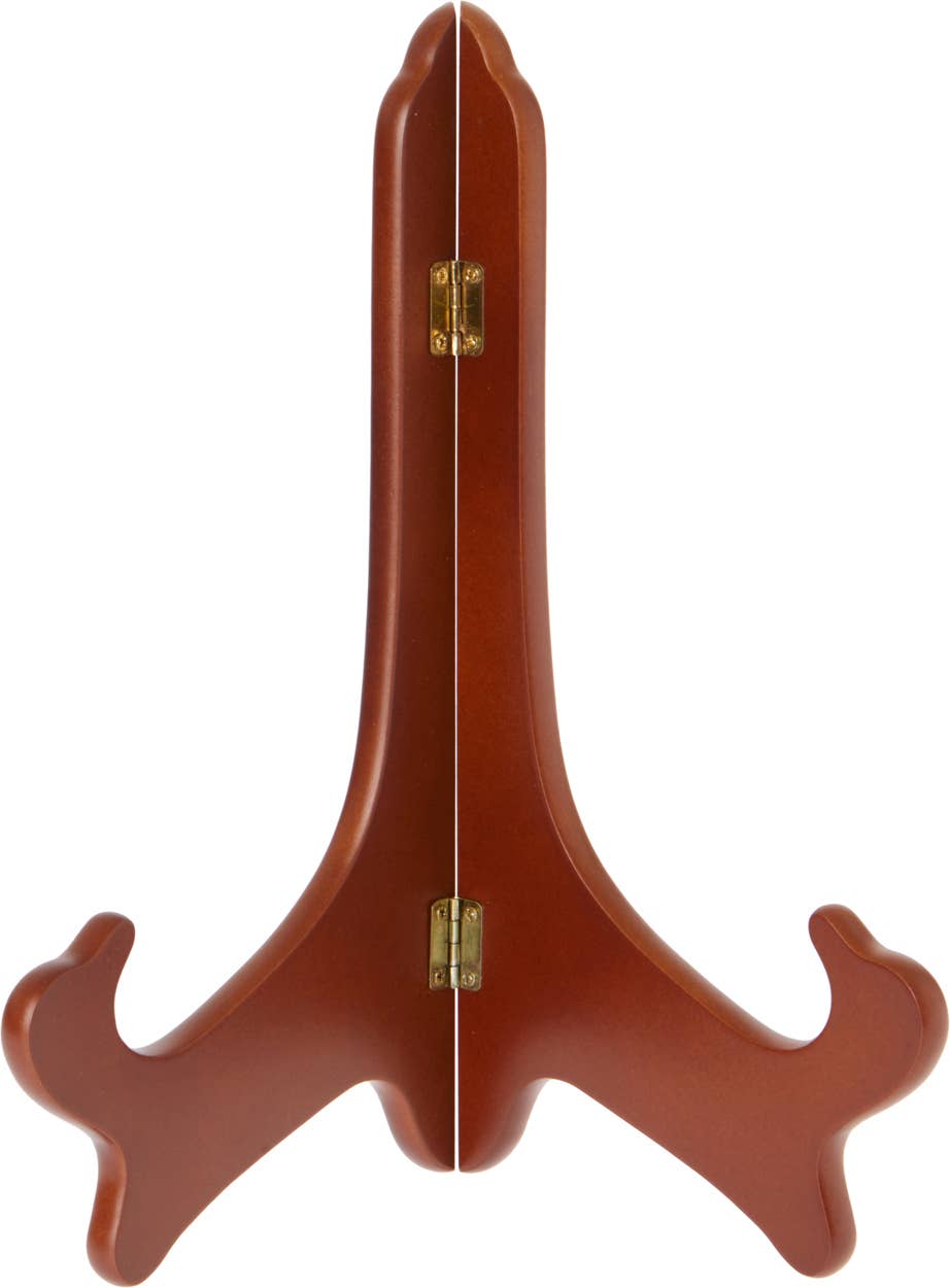Large Hinged Wooden Plate Stand in Solid Walnut