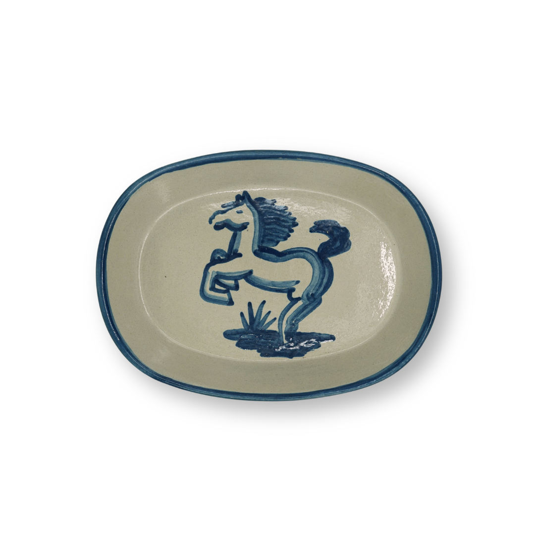 Small Oval Platter - Blue Horse