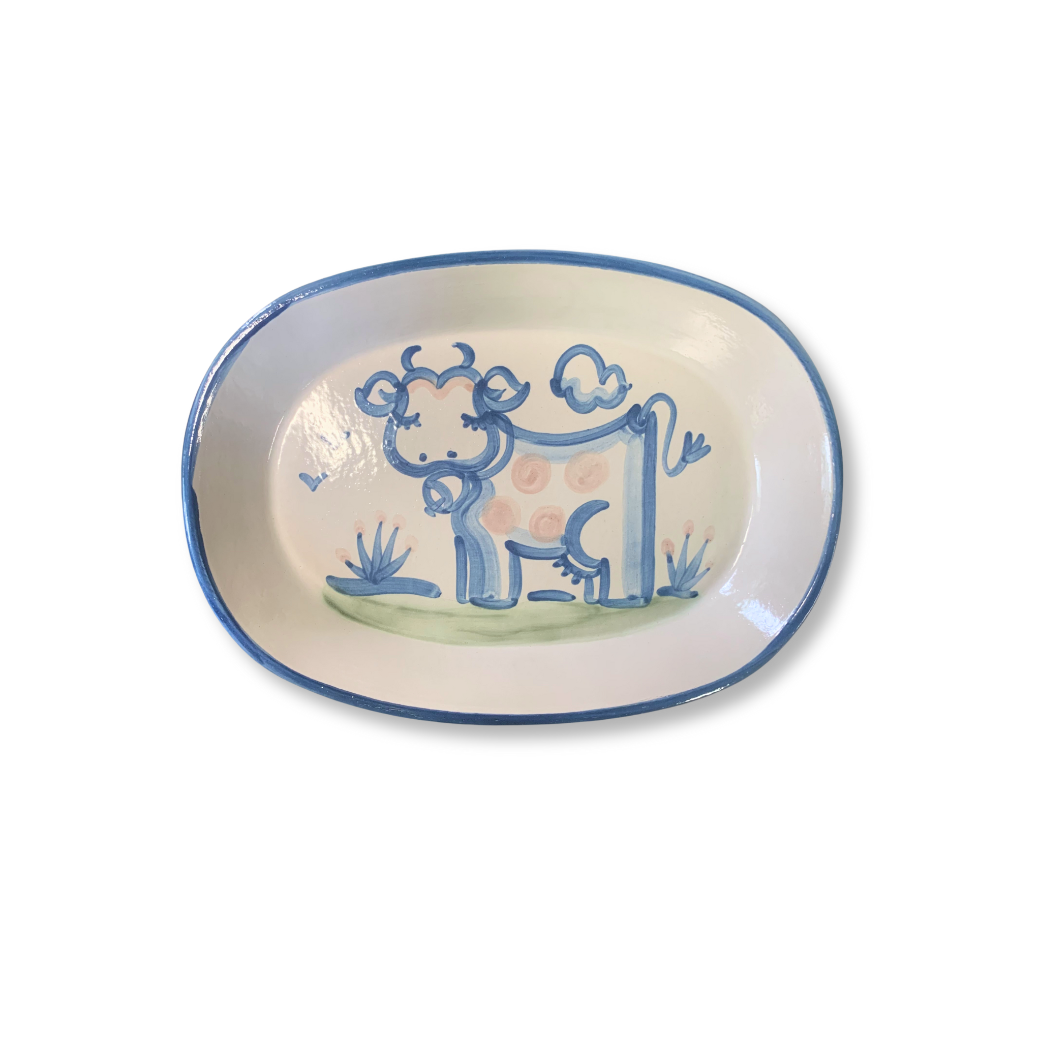 Medium Oval Platter - Cow