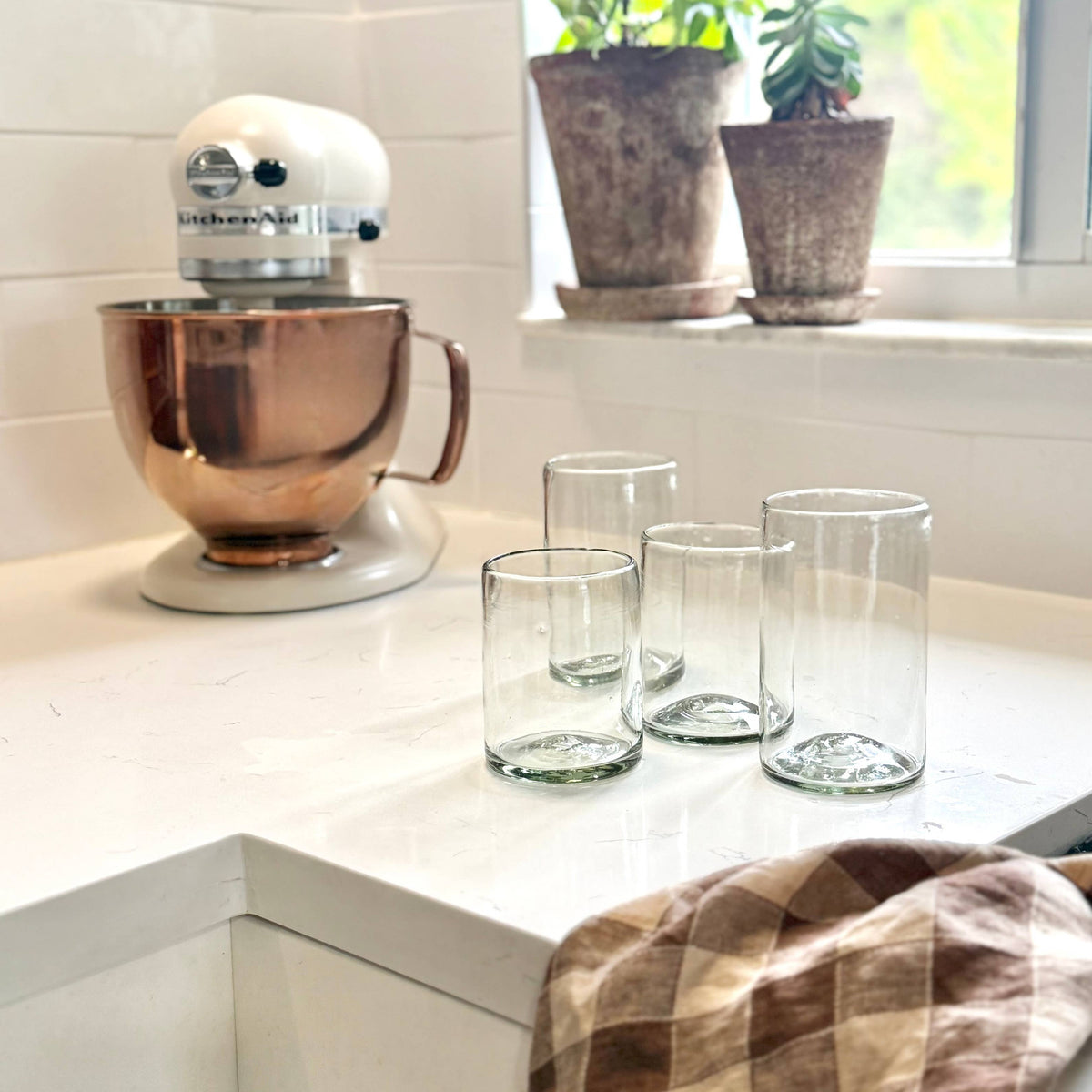 Recycled Handblown Tumbler: Medium, Set of 4