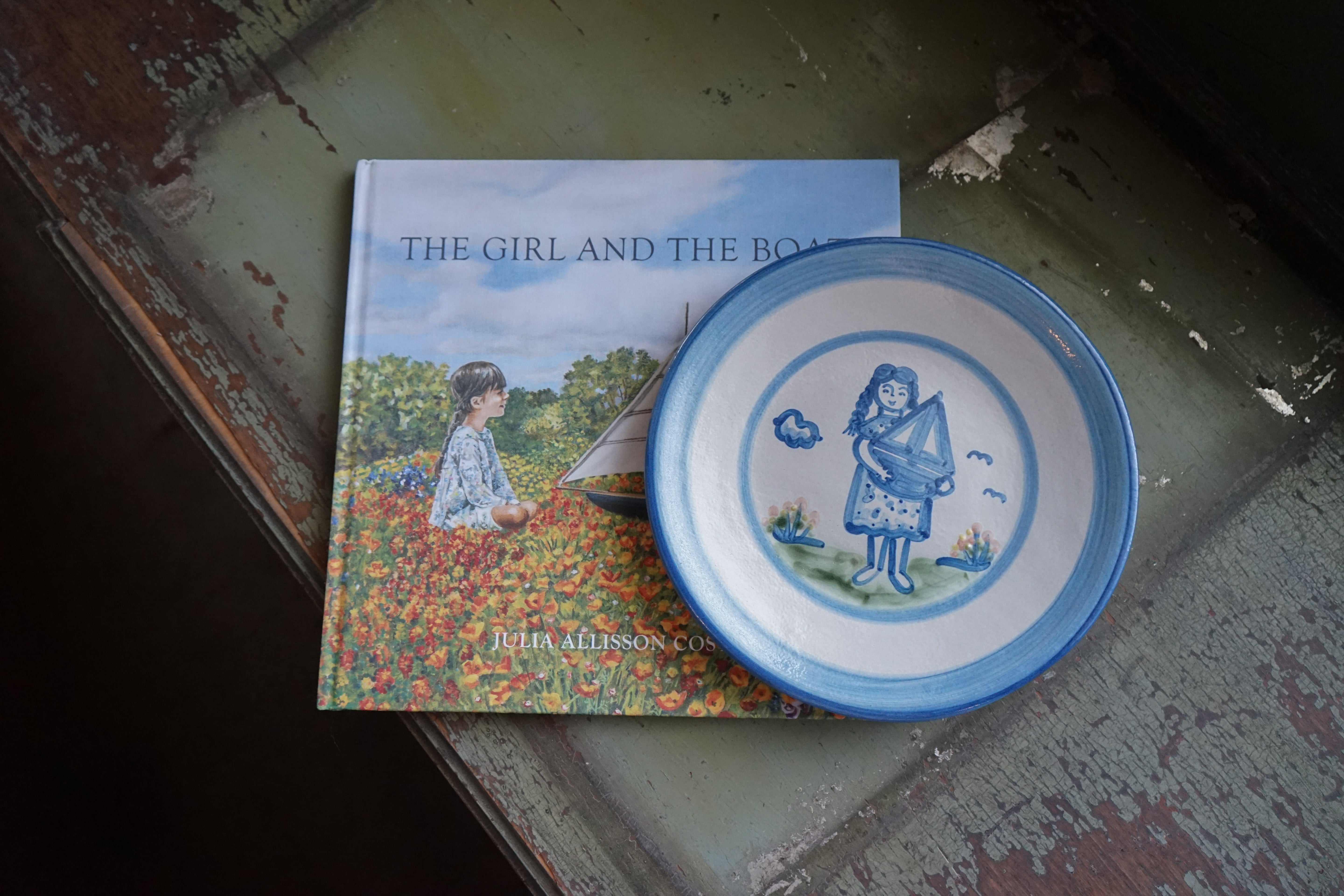The Girl and the Boat - Plate & Book Set