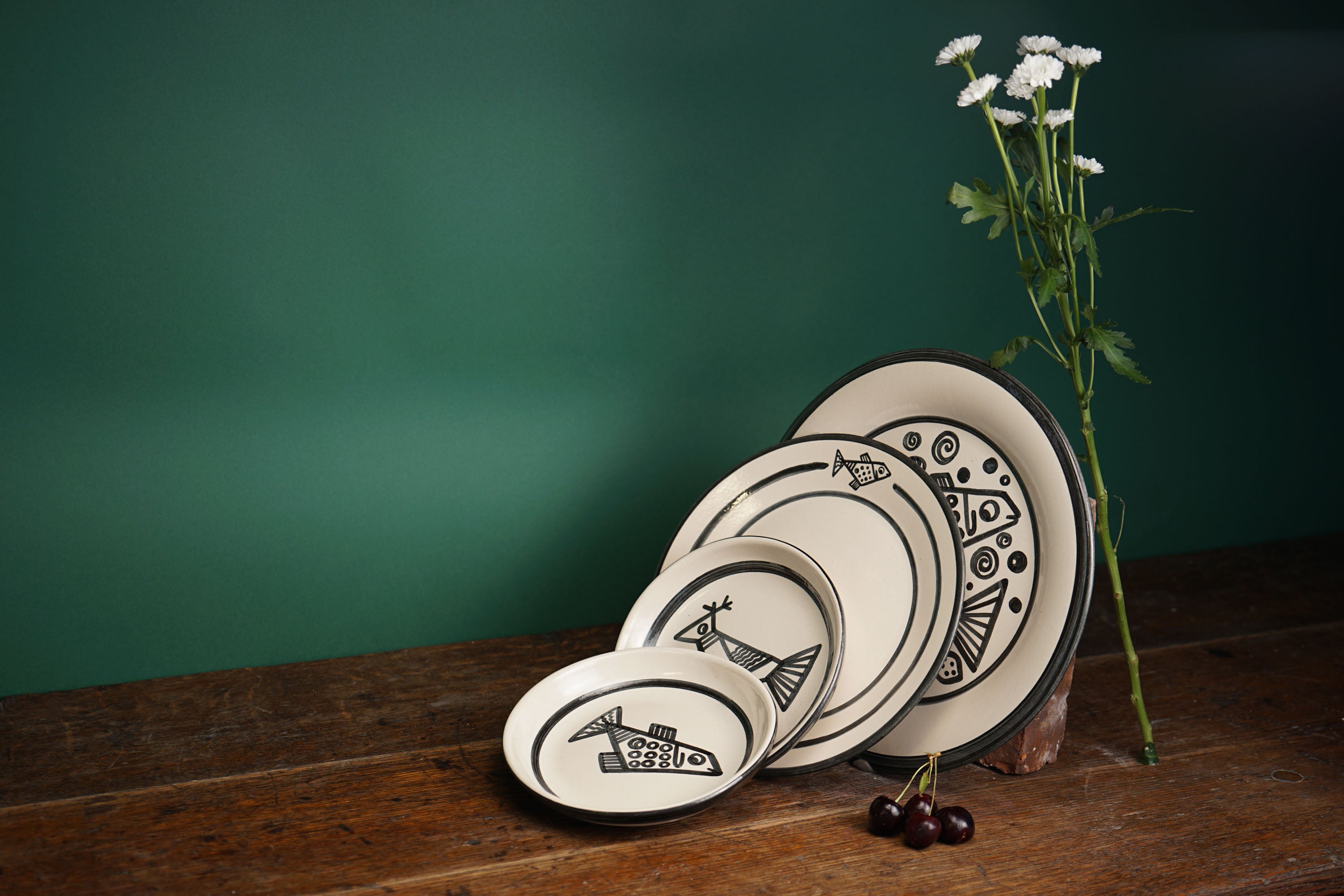 Cubist Fish Pasta Plate