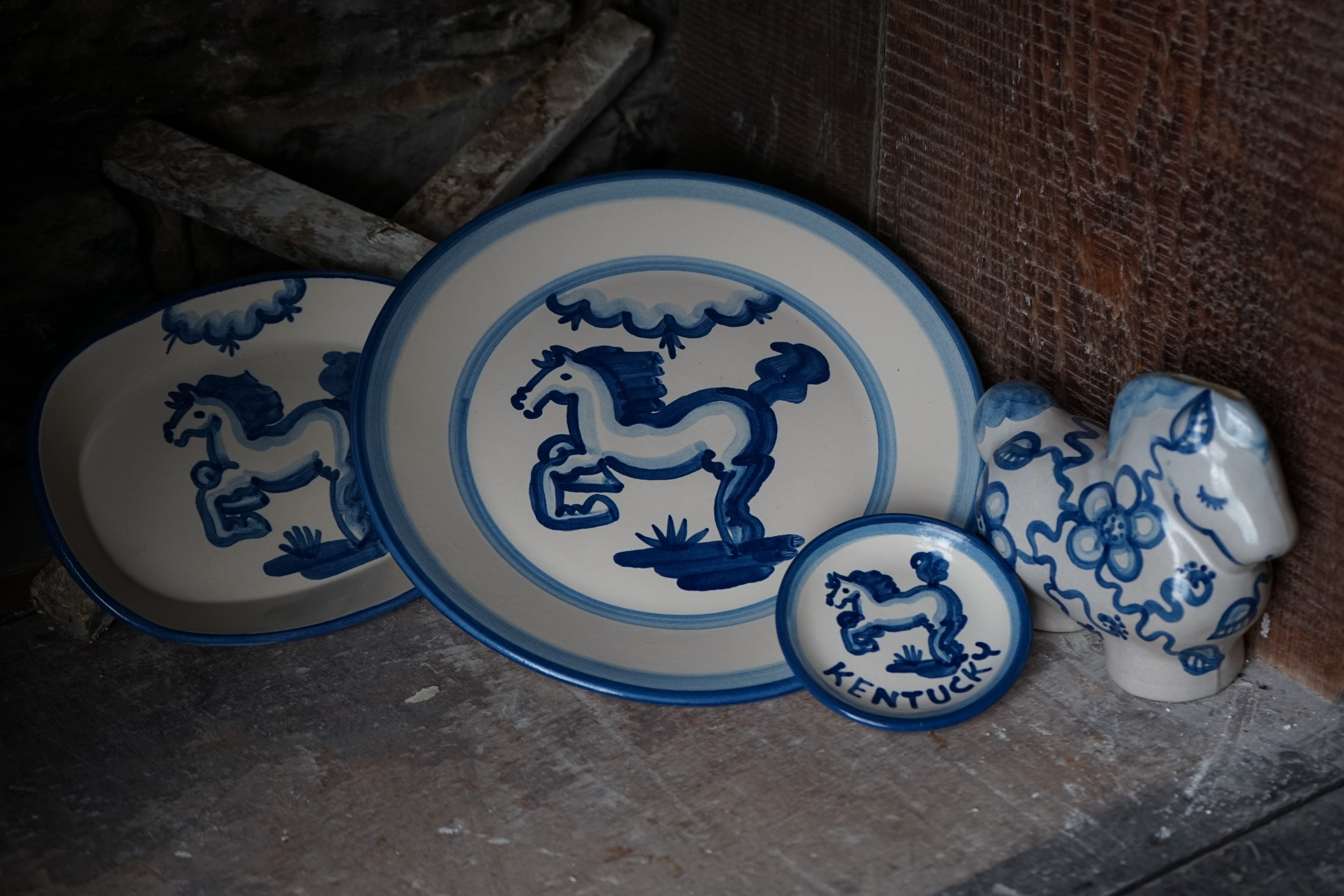 Dinner Plate - Blue Horse