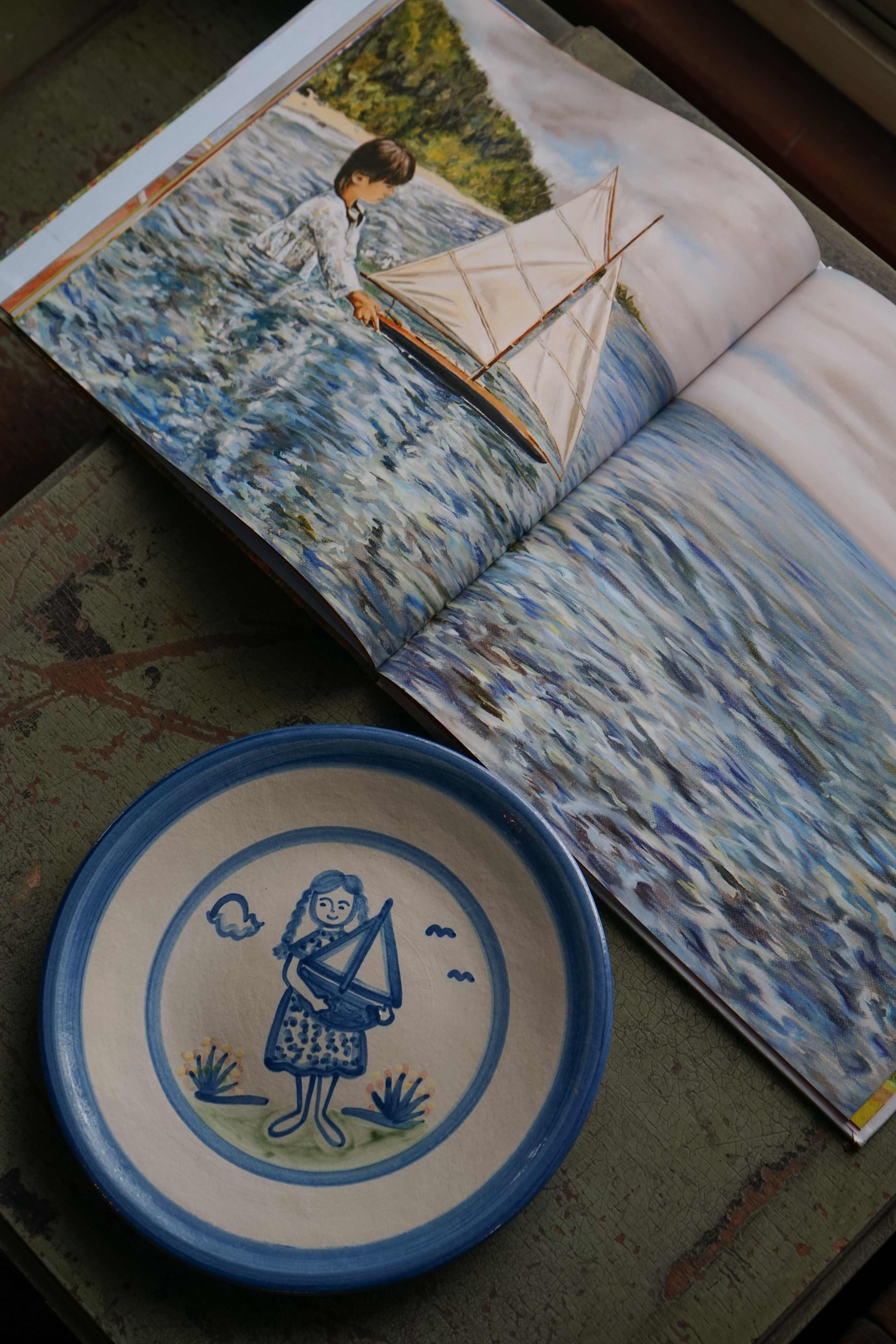 The Girl and the Boat - Plate & Book Set