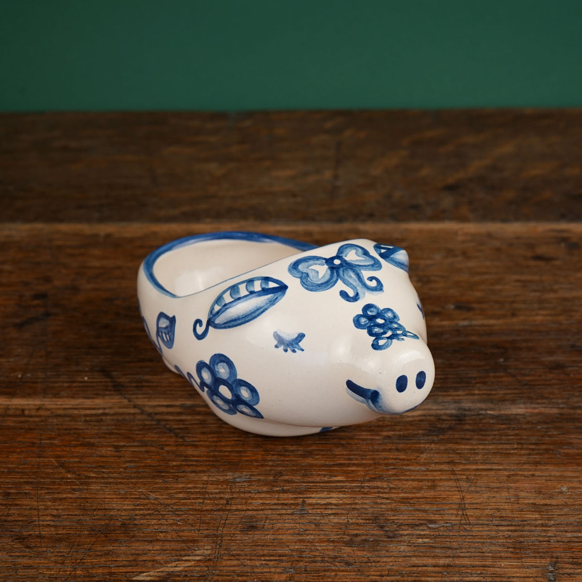 Blue Flower Small Pig Soap Dish - Second
