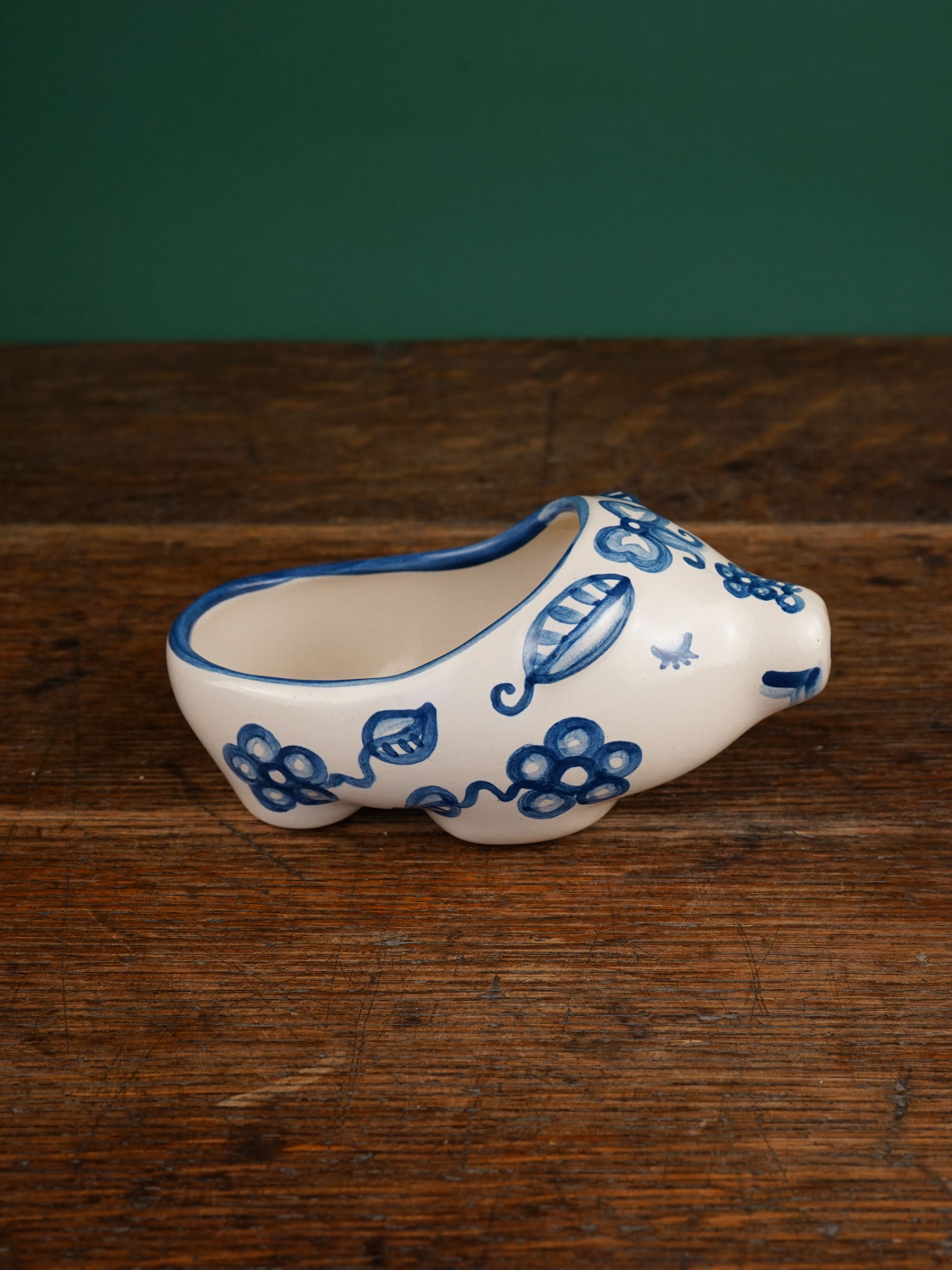 Blue Flower Small Pig Soap Dish - Second