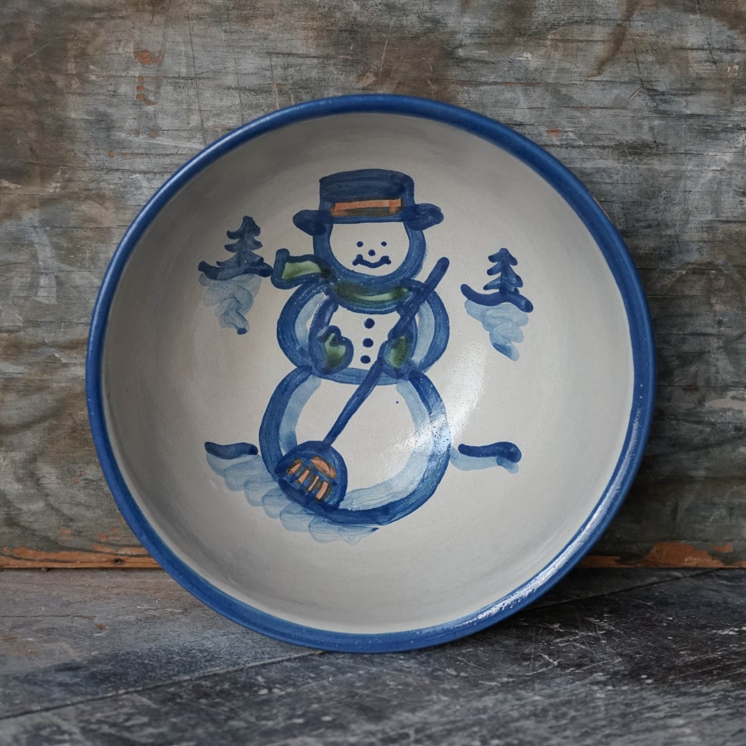 Medium Deep Serving Bowl - Snowman
