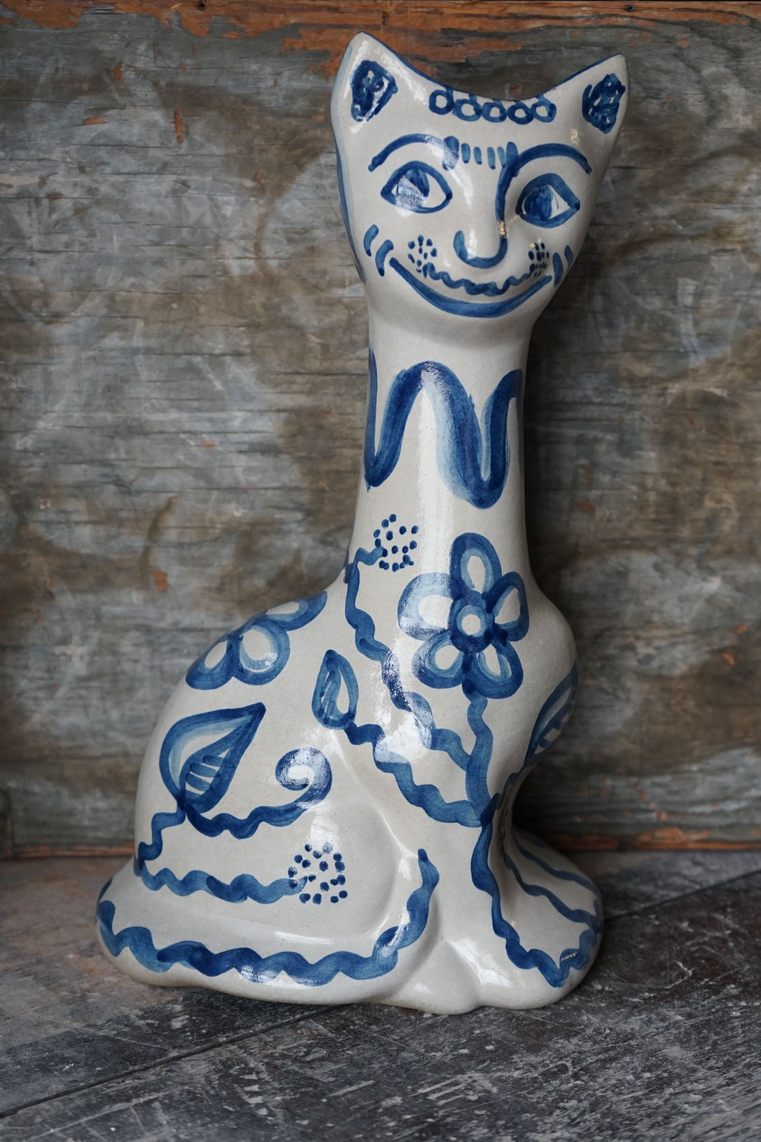 Tall Cat Vase