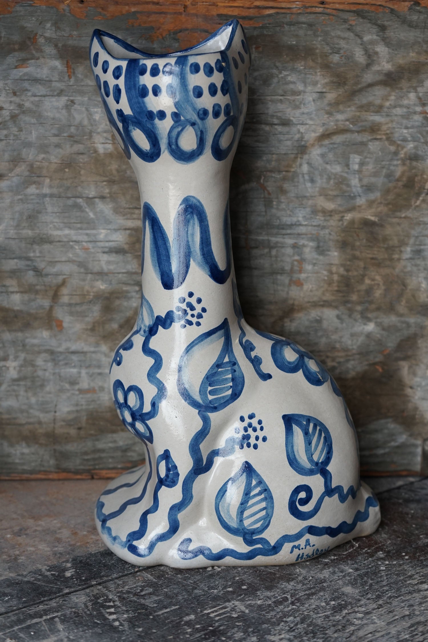Tall Cat Vase