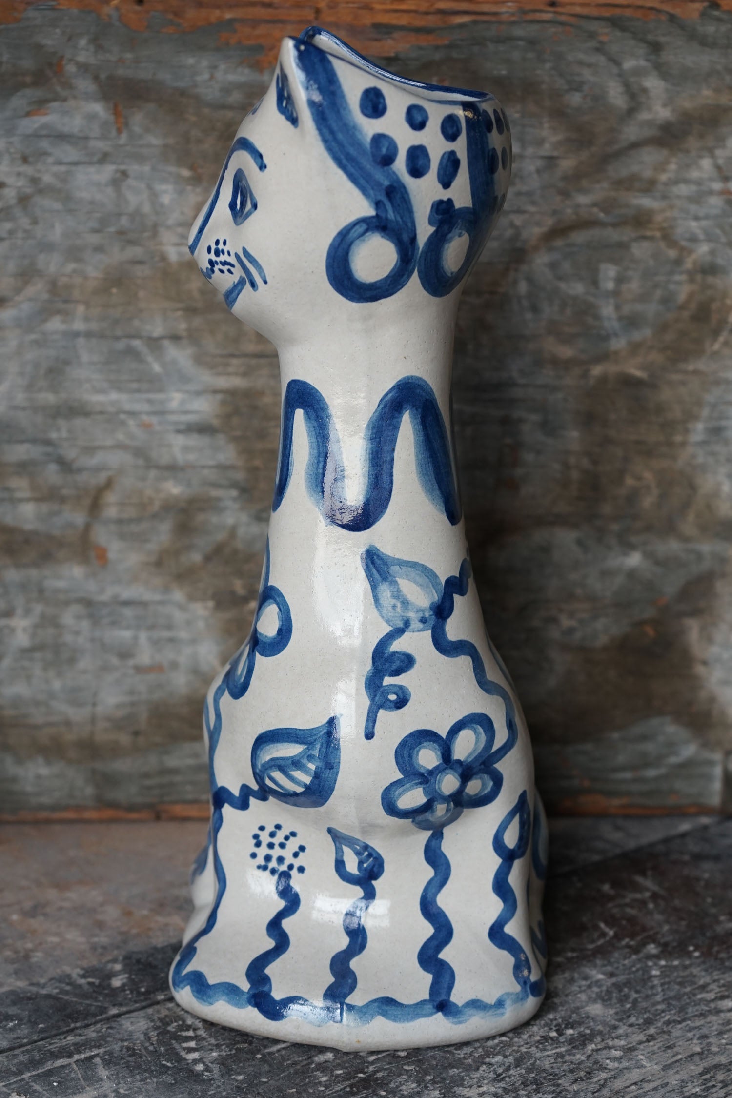 Tall Cat Vase