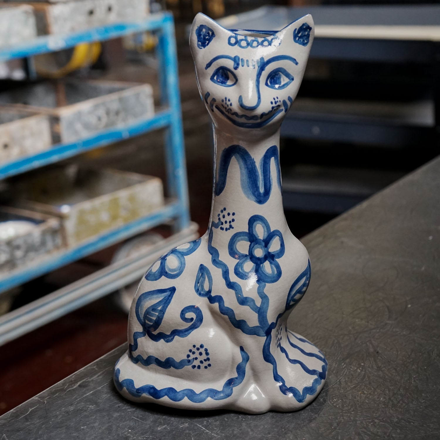 Tall Cat Vase
