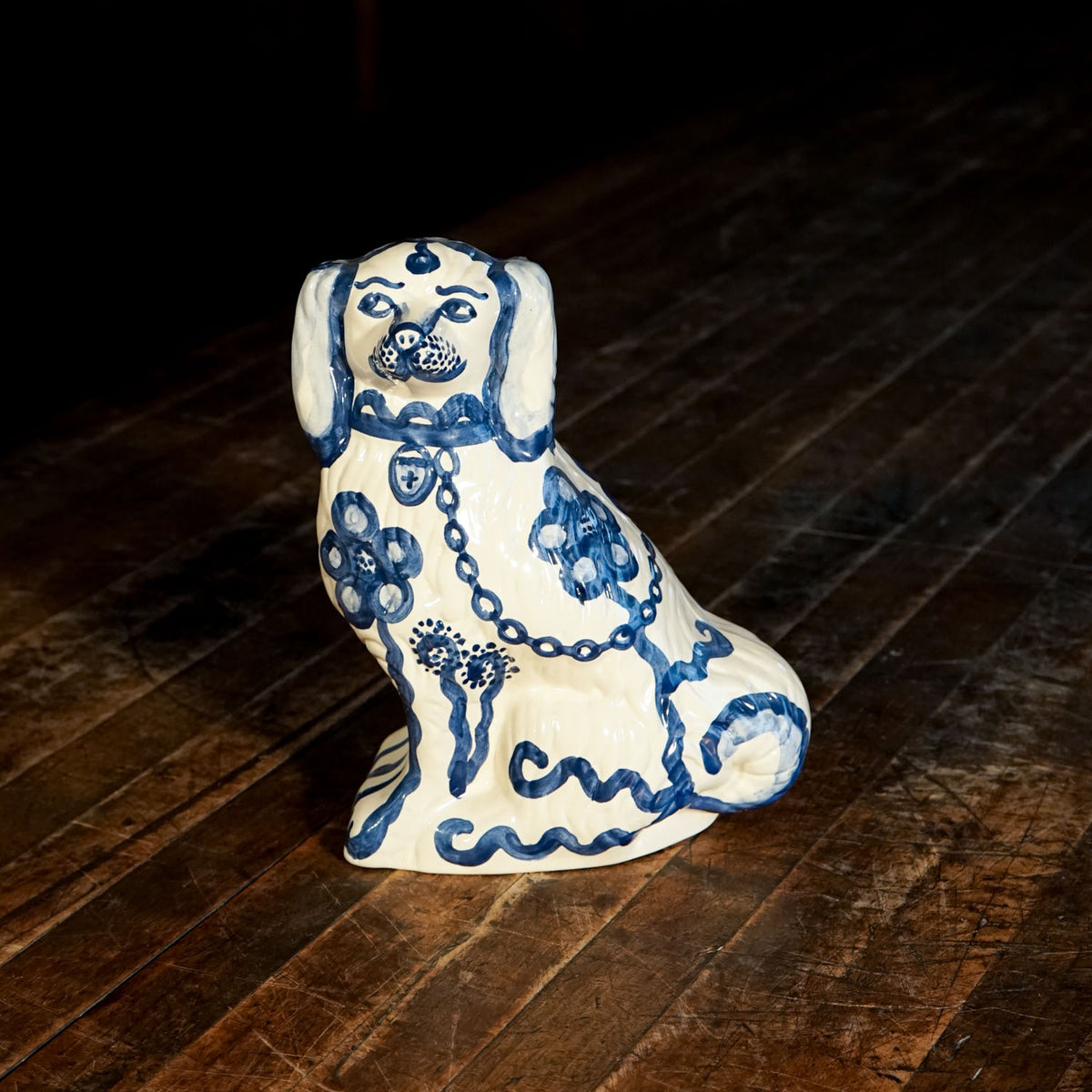 Blue Flower Staffordshire Dog