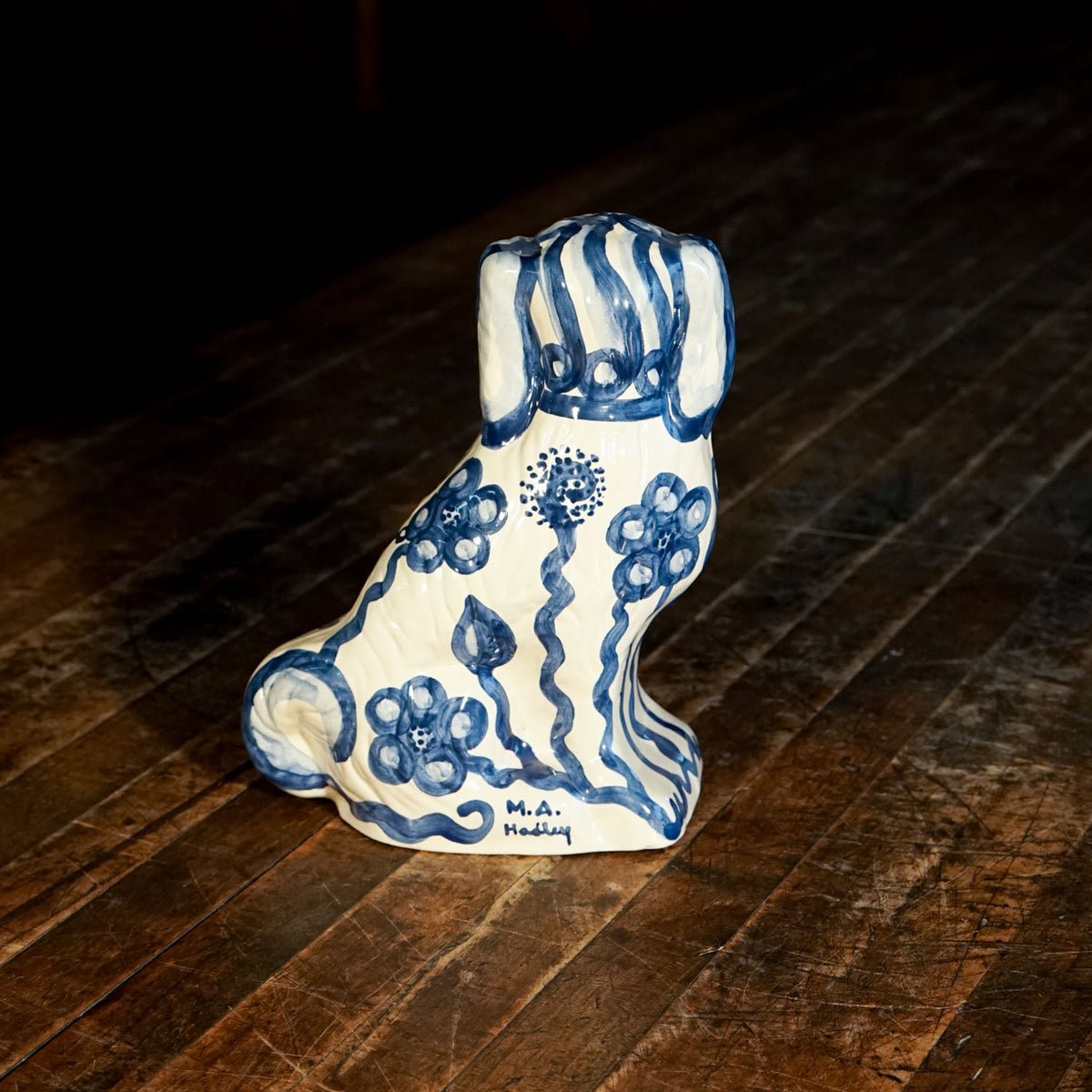 Blue Flower Staffordshire Dog