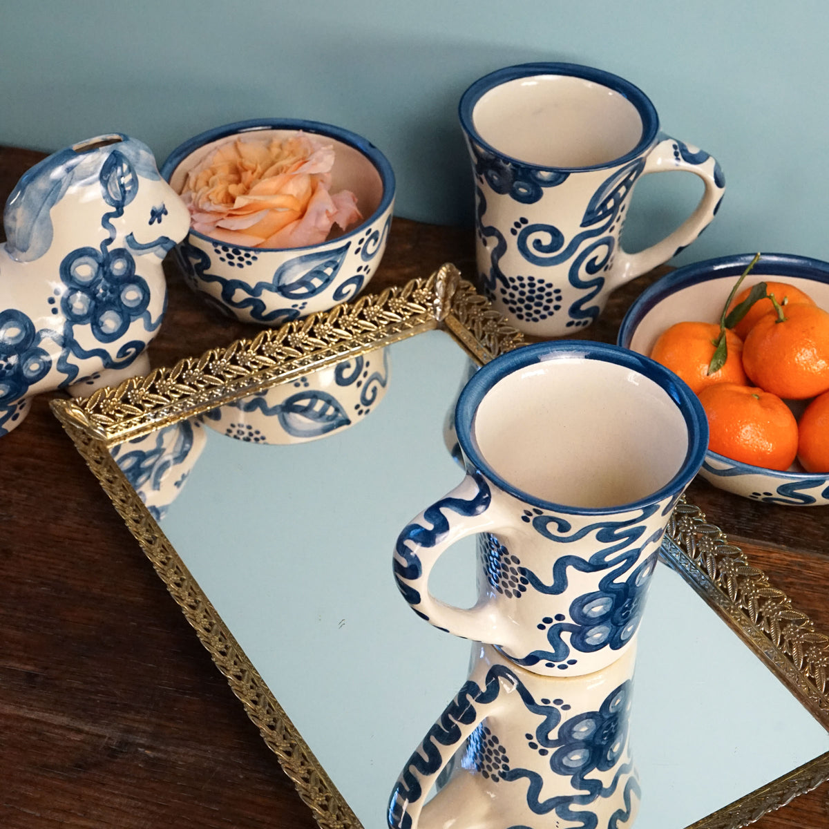 Blue Flower Flare Mug
