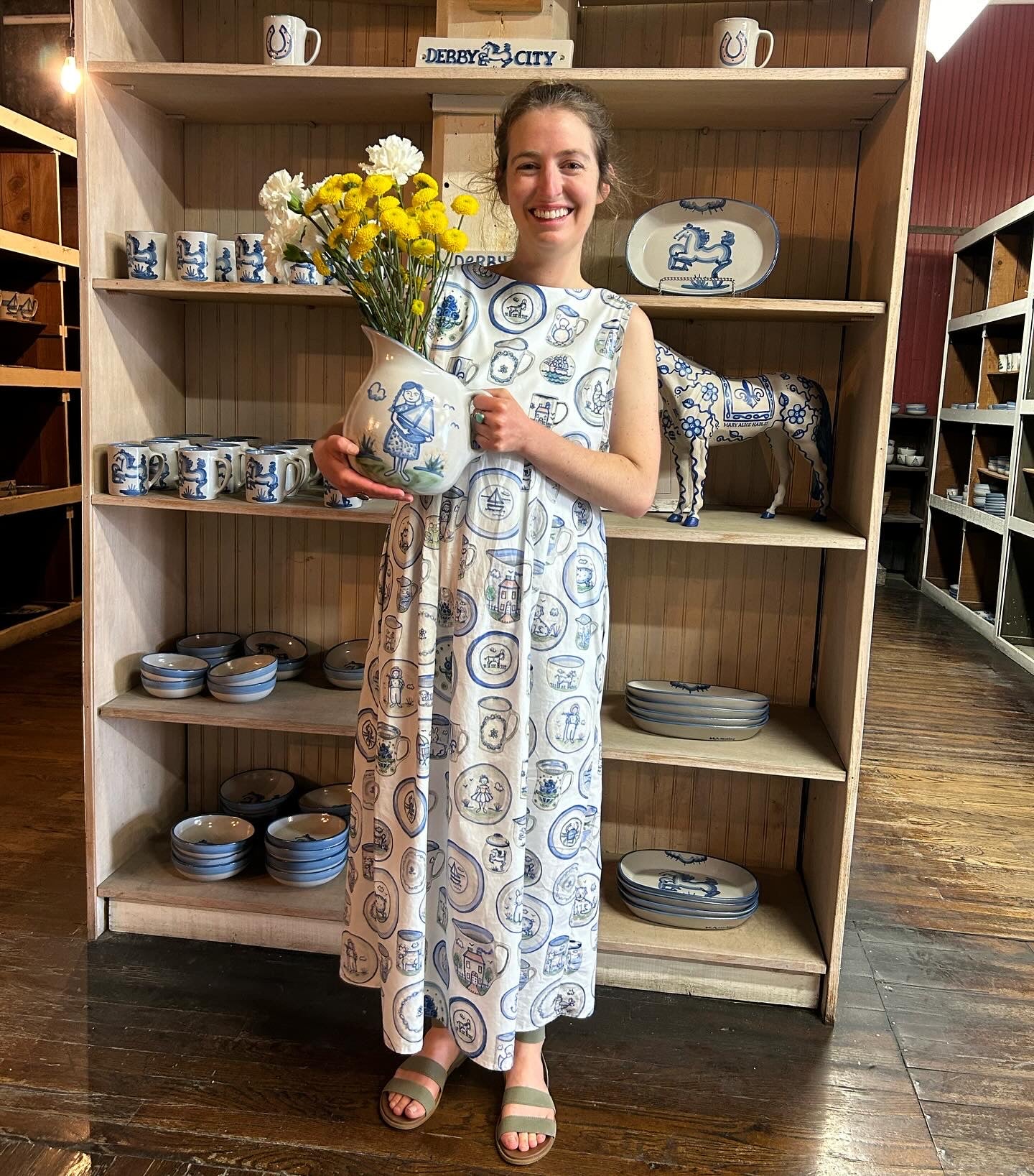 The Hadley Pottery Tea Towel by Julia Allisson Cost