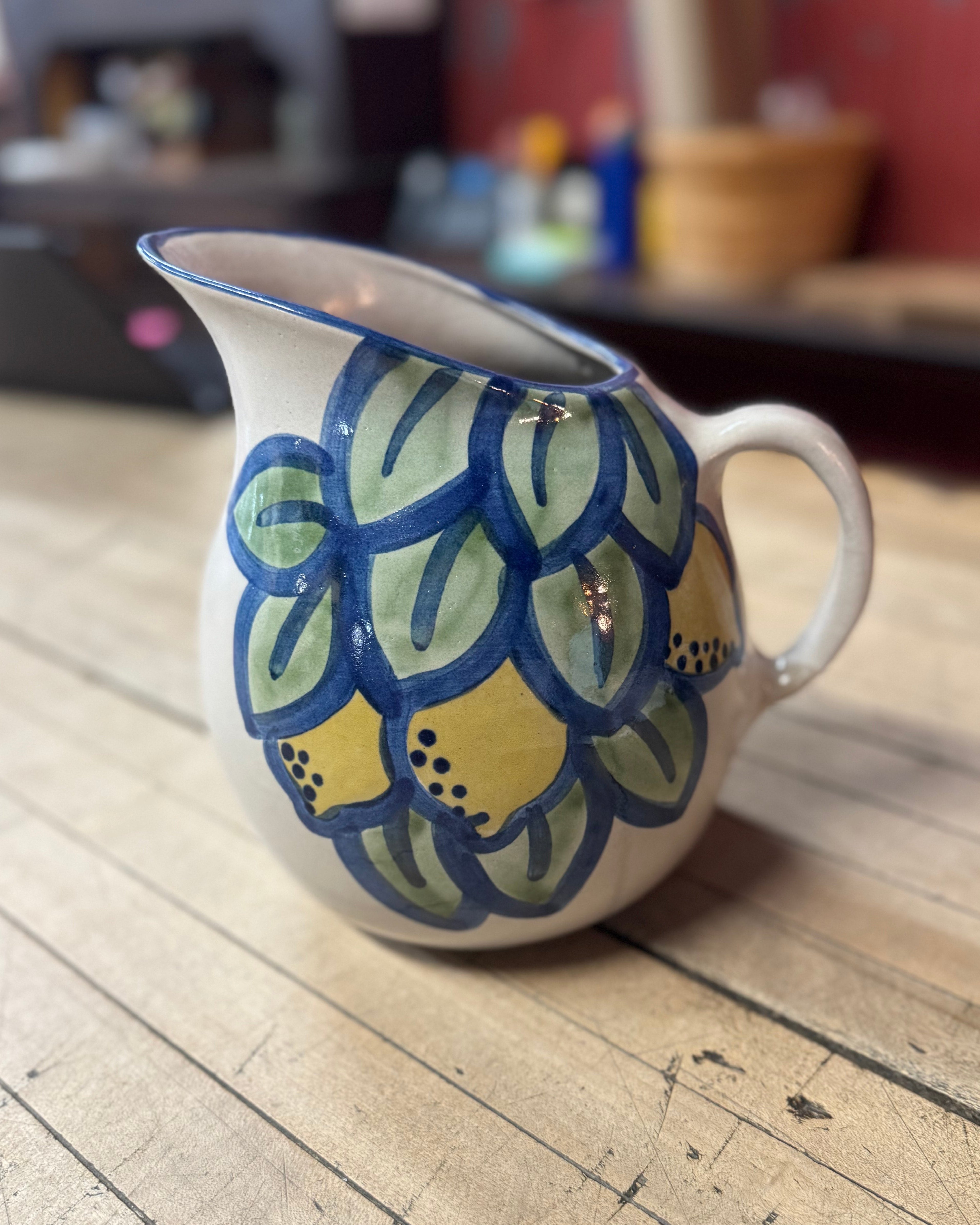 Pot Belly Pitcher - Lemon And Leaf