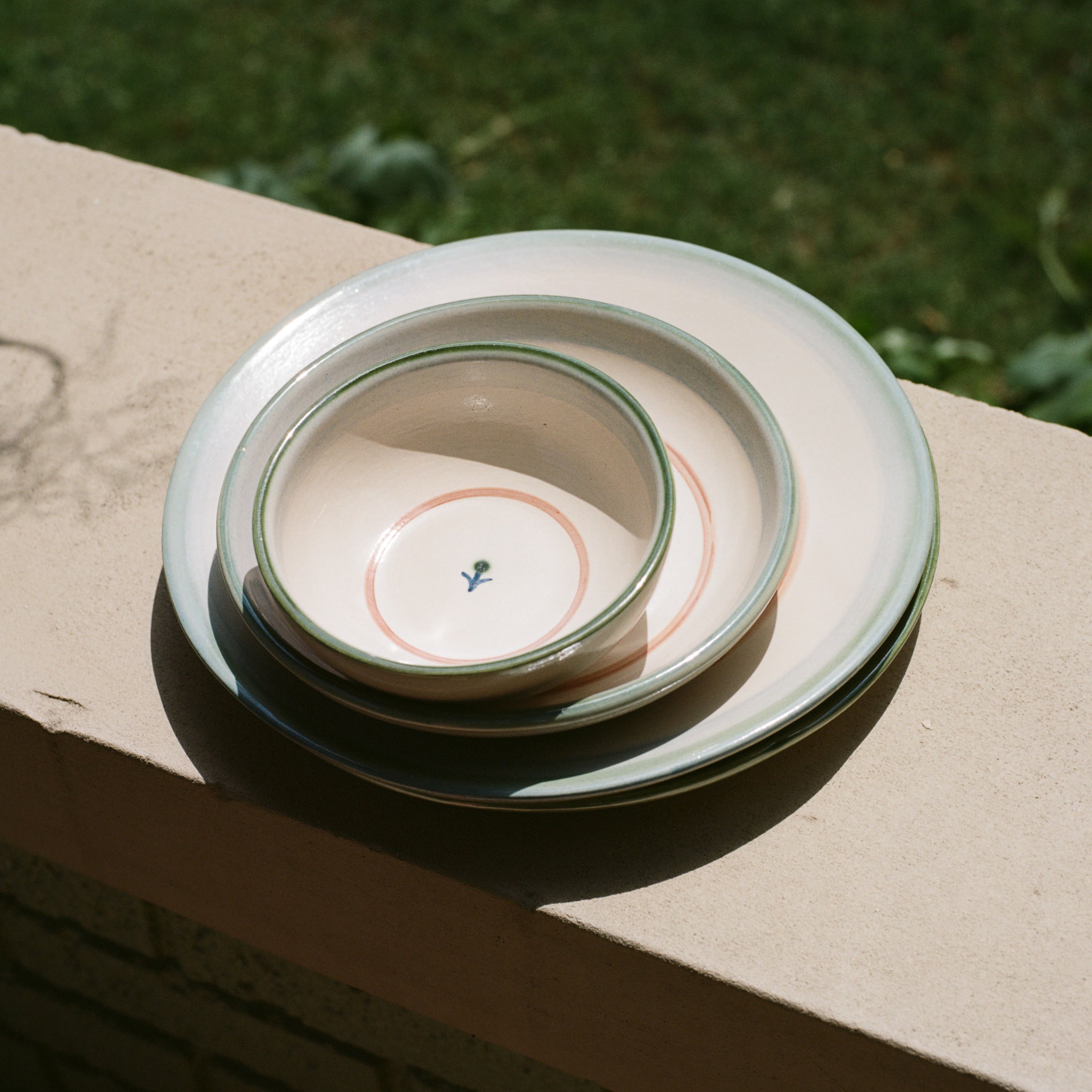 Forget-Me-Not Pasta Plate in Green