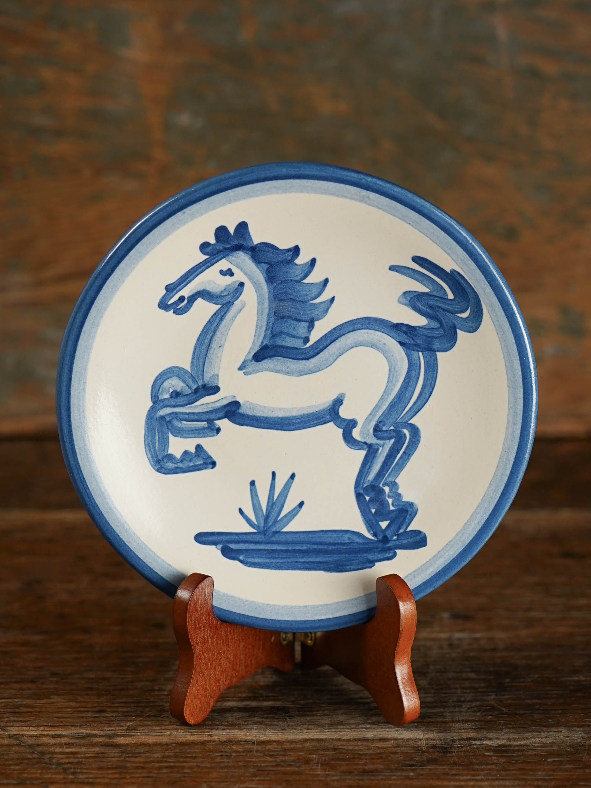 Blue Horse Bread and Butter Plate