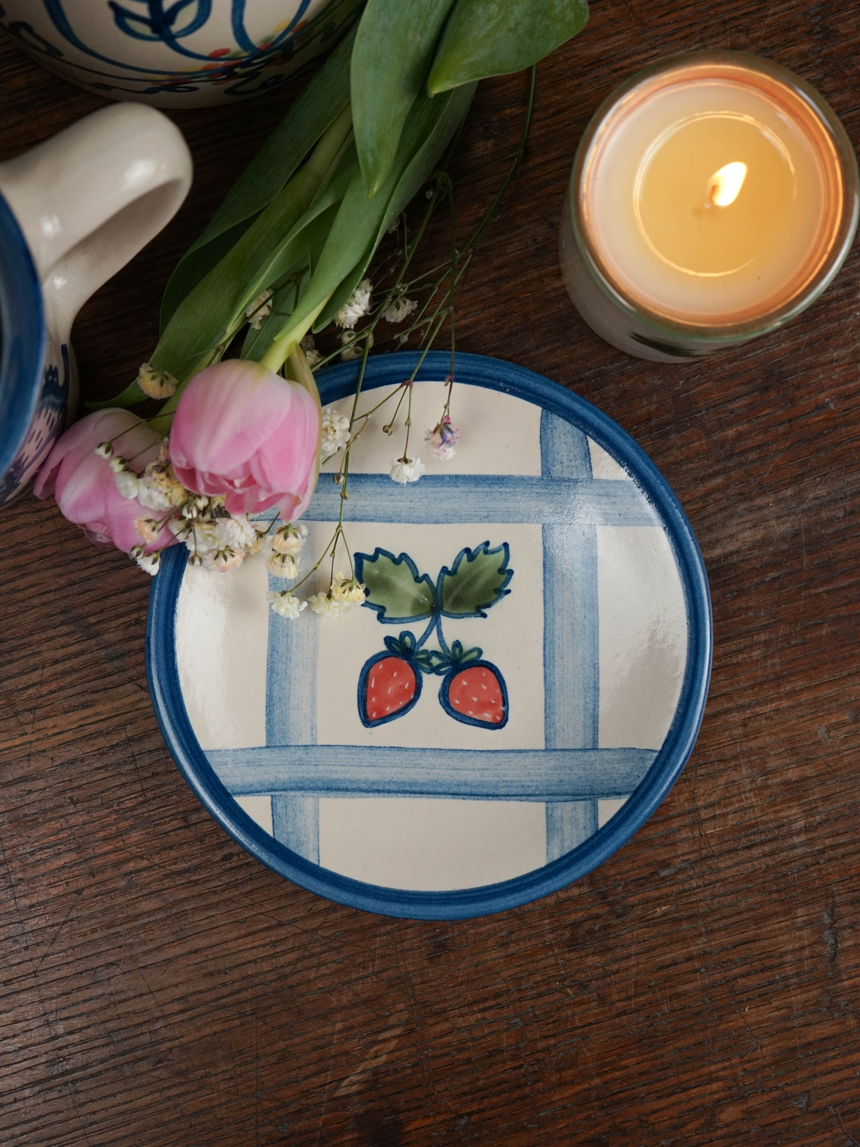 Strawberry Picnic Bread and Butter Plate