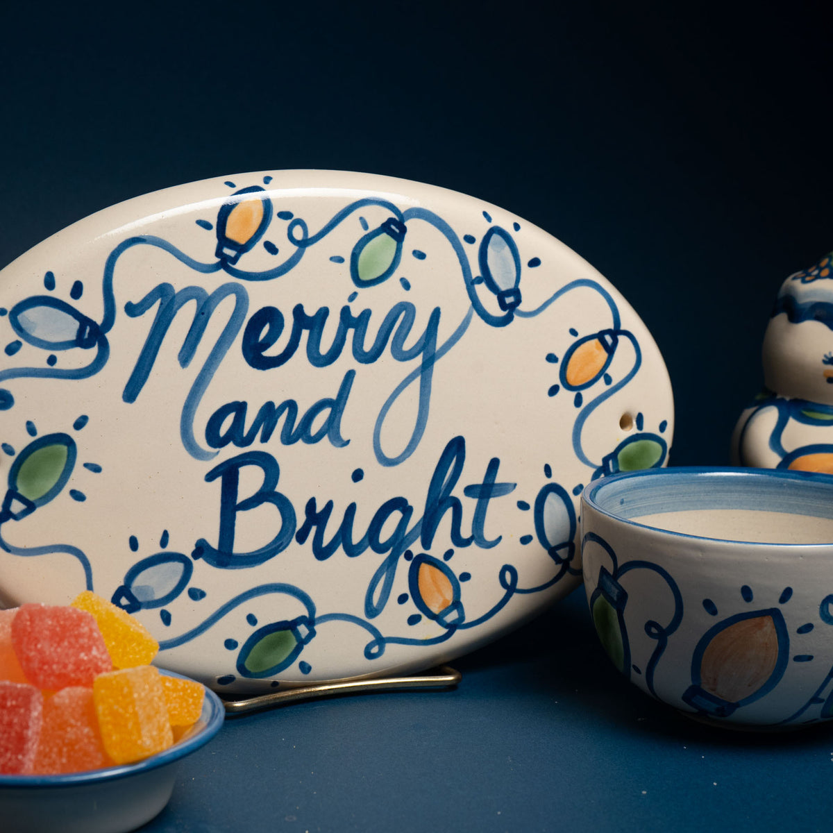 Merry and Bright Medium Oval Plaque