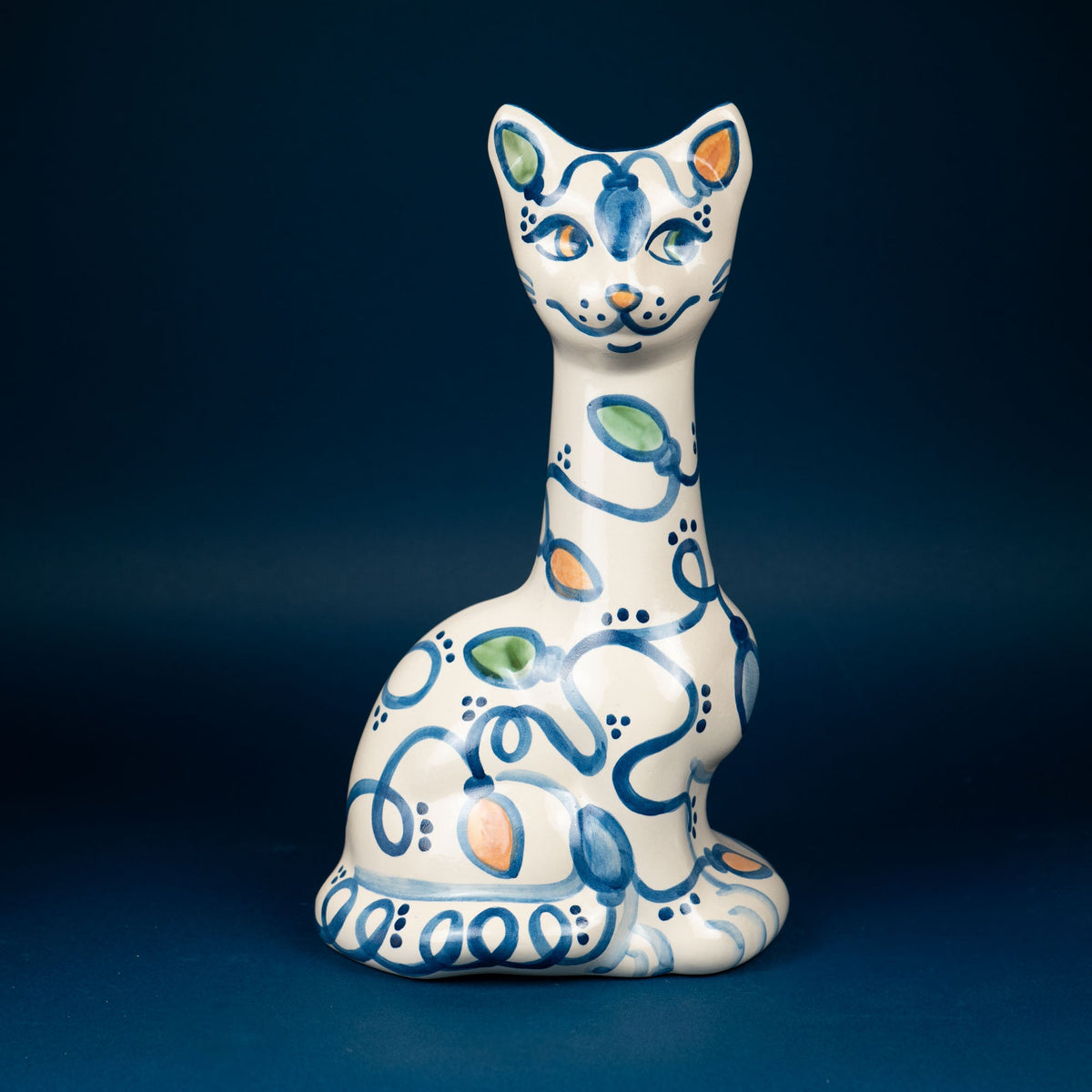 Holiday Lights Tall Cat Vase
