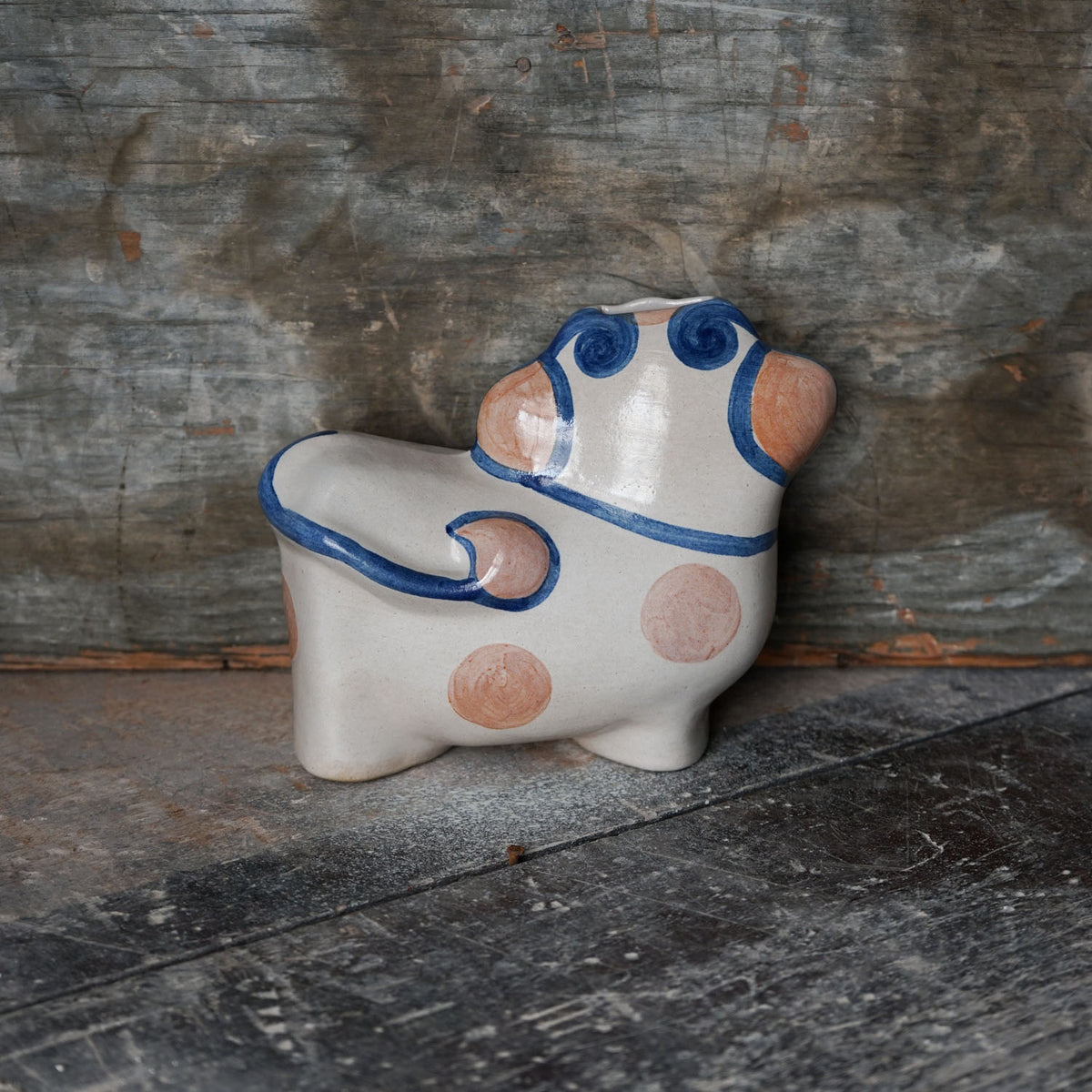 Rust Dot Cow Bank