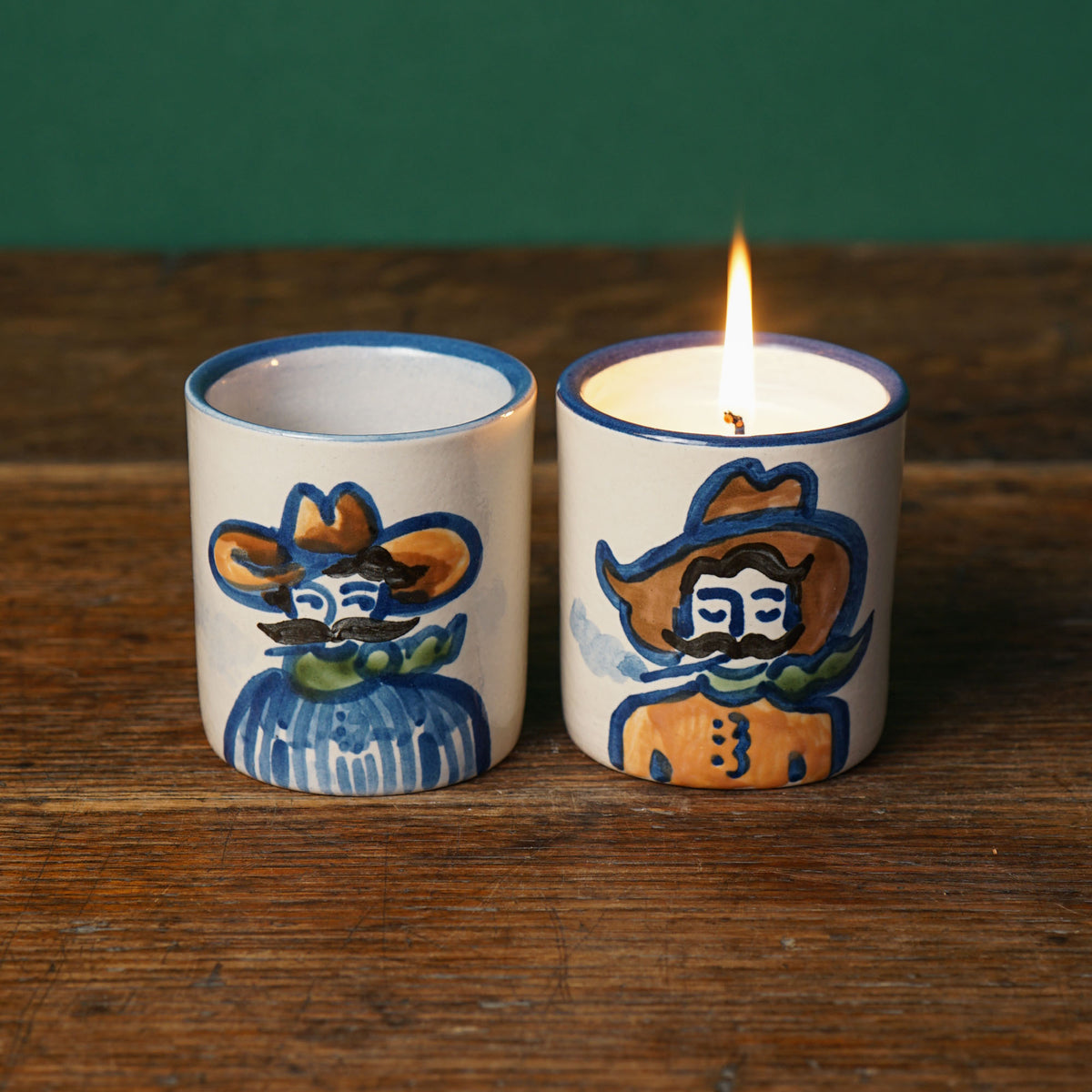 Blue Cowboy Portrait Mini Cup