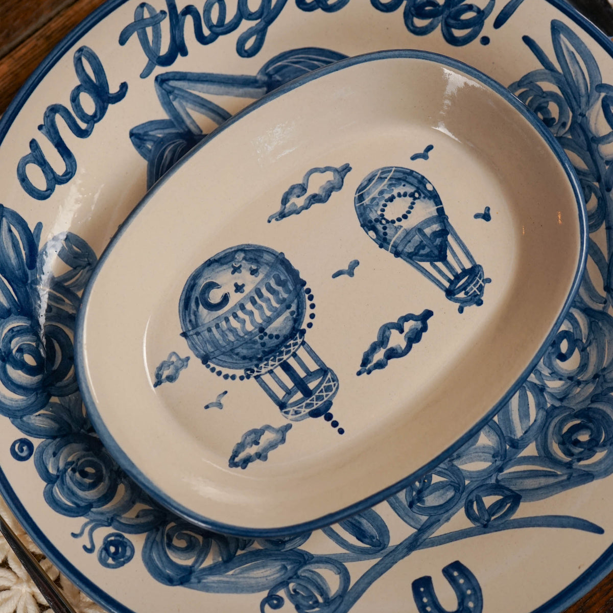 Hot Air Balloons Small Oval Platter