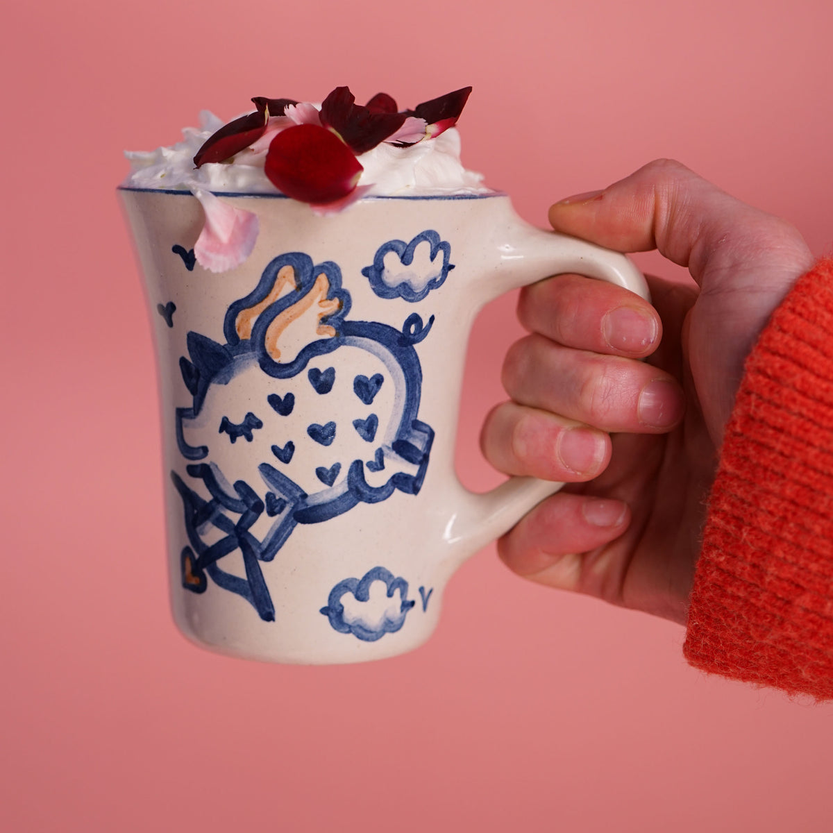 Cupid Pig Flare Mug