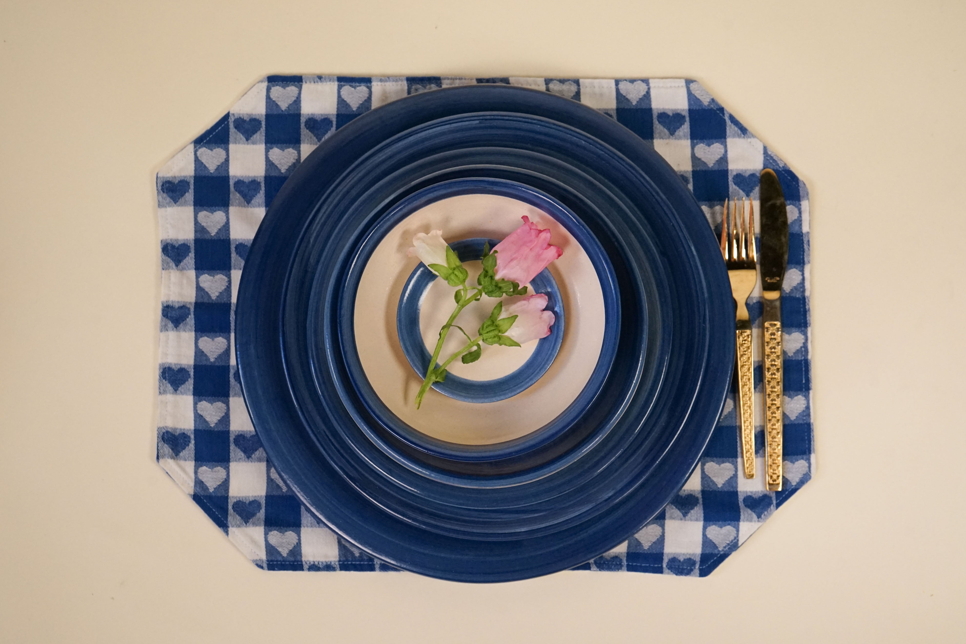 Heritage Stripe Coaster in Blue