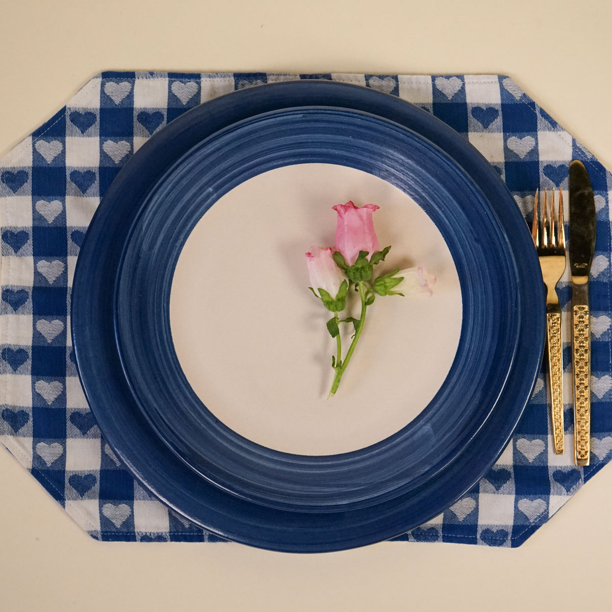 Blue Heritage Stripe Serving Plate