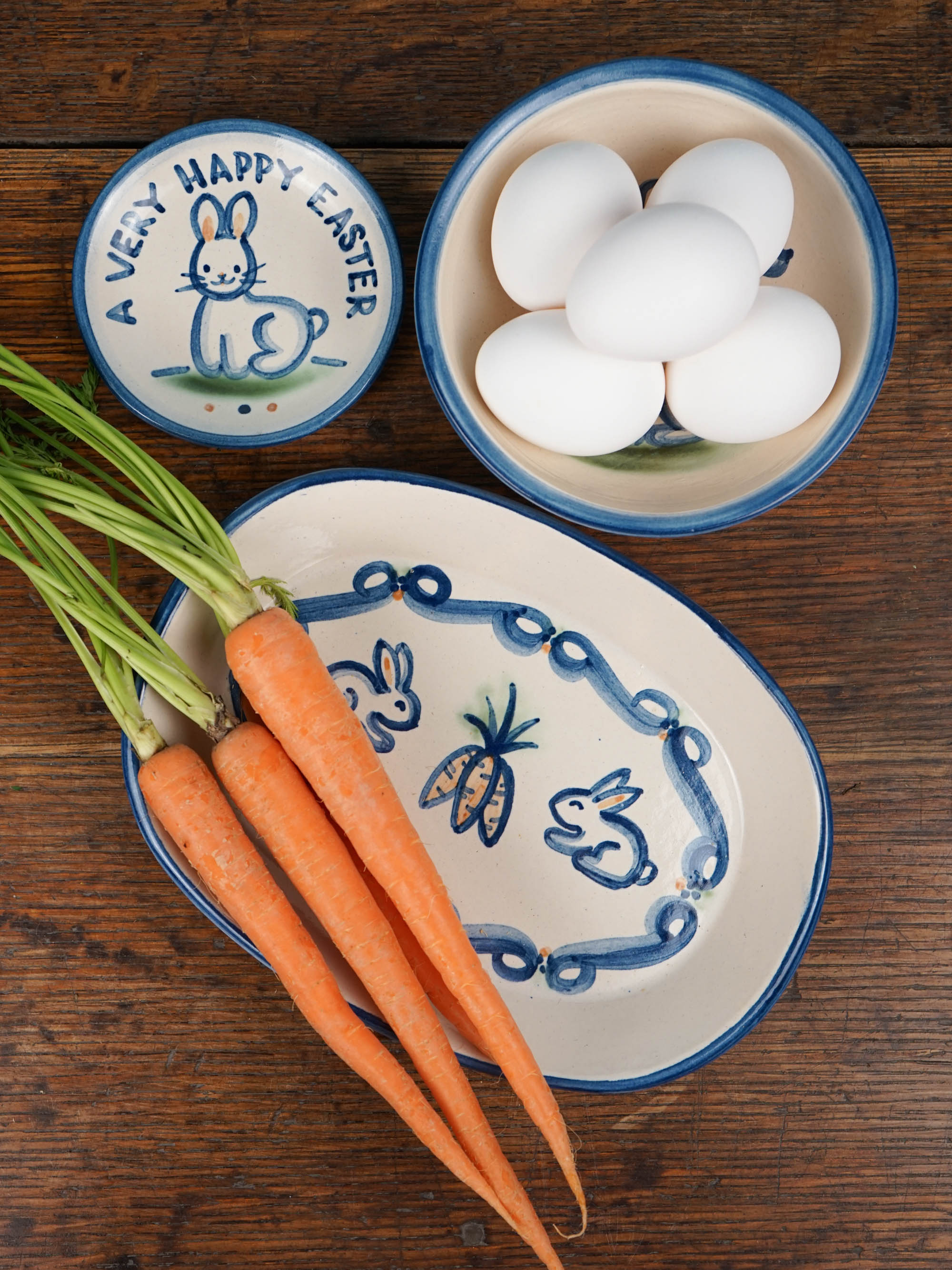 Bunny & Veggie Small Oval Platter
