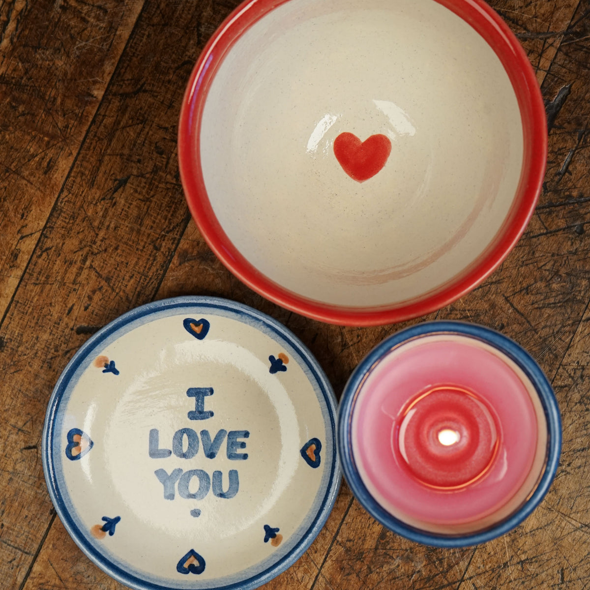 Red and Pink Ice Cream Bowl