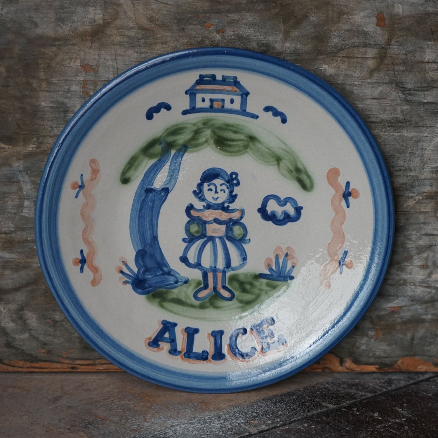 Personalized Children's Plate - One Line
