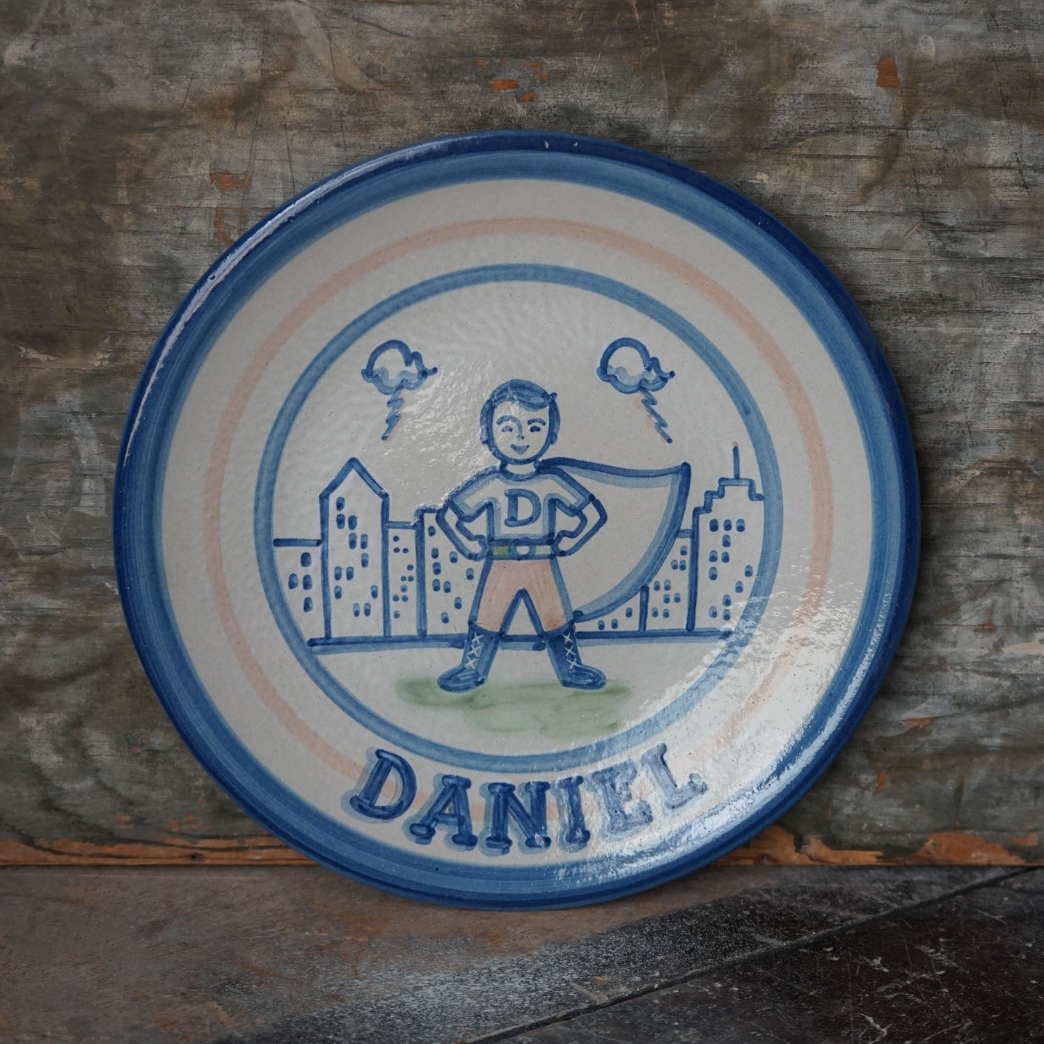 Personalized Children's Plate - One Line
