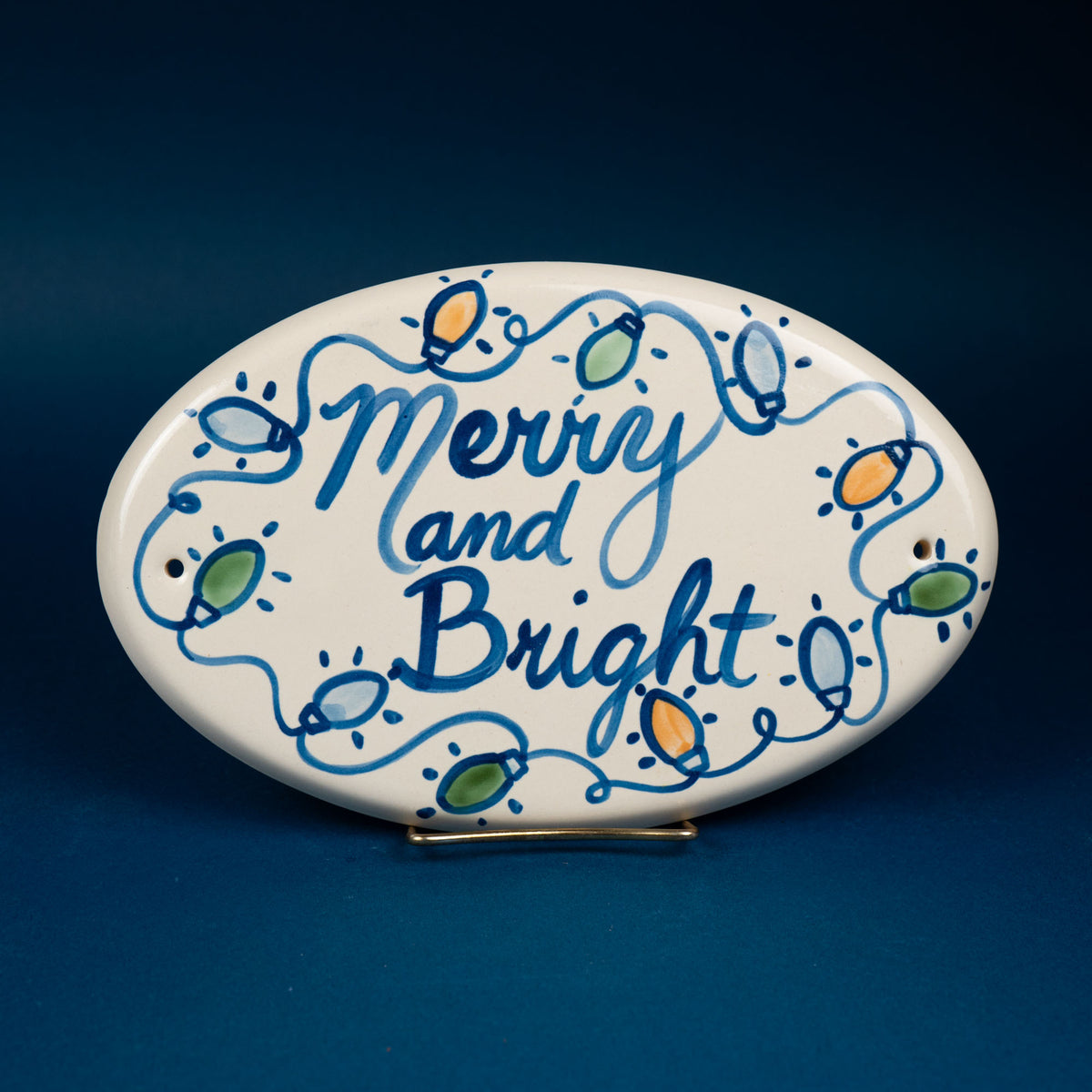 Merry and Bright Medium Oval Plaque