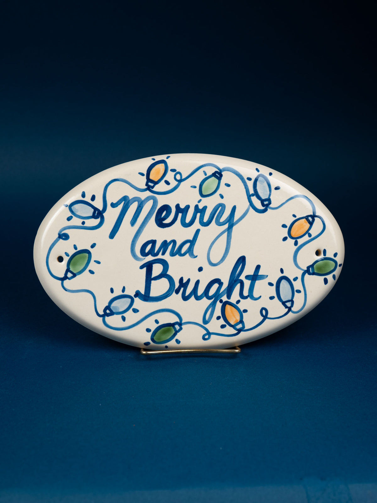 Merry and Bright Medium Oval Plaque
