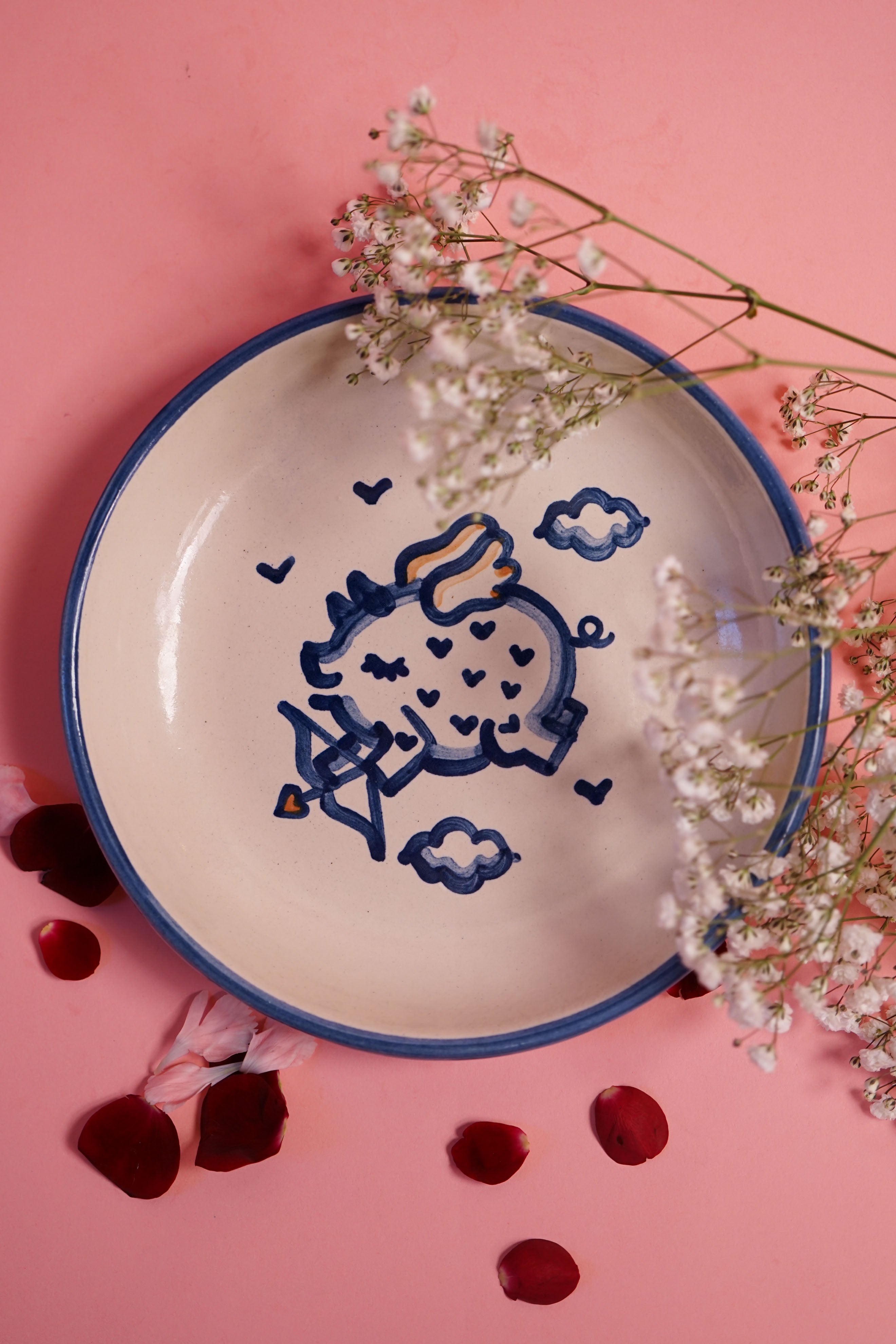 Pasta Plate - Cupid Pig
