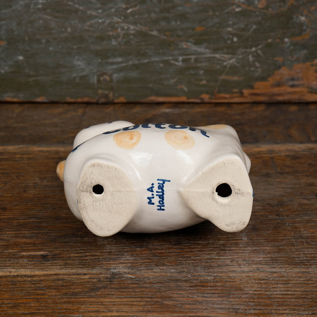 Personalized Rust Dot Cow Bank