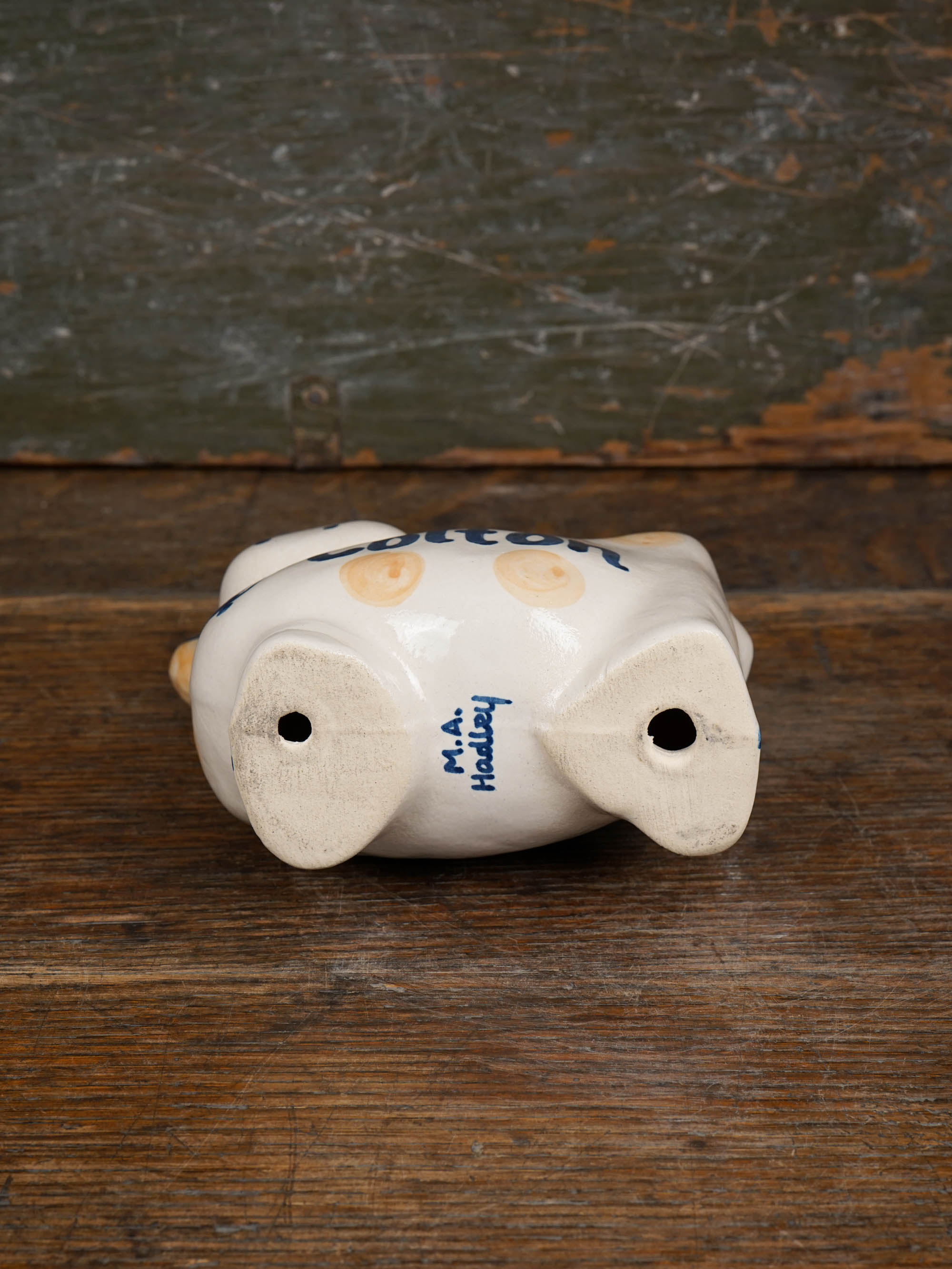 Personalized Rust Dot Cow Bank