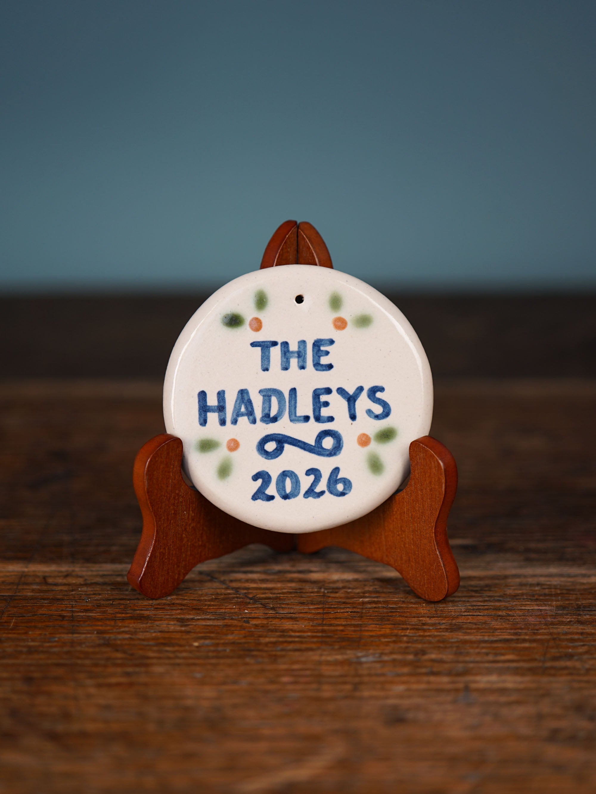 Personalized Family Name Round Ornament