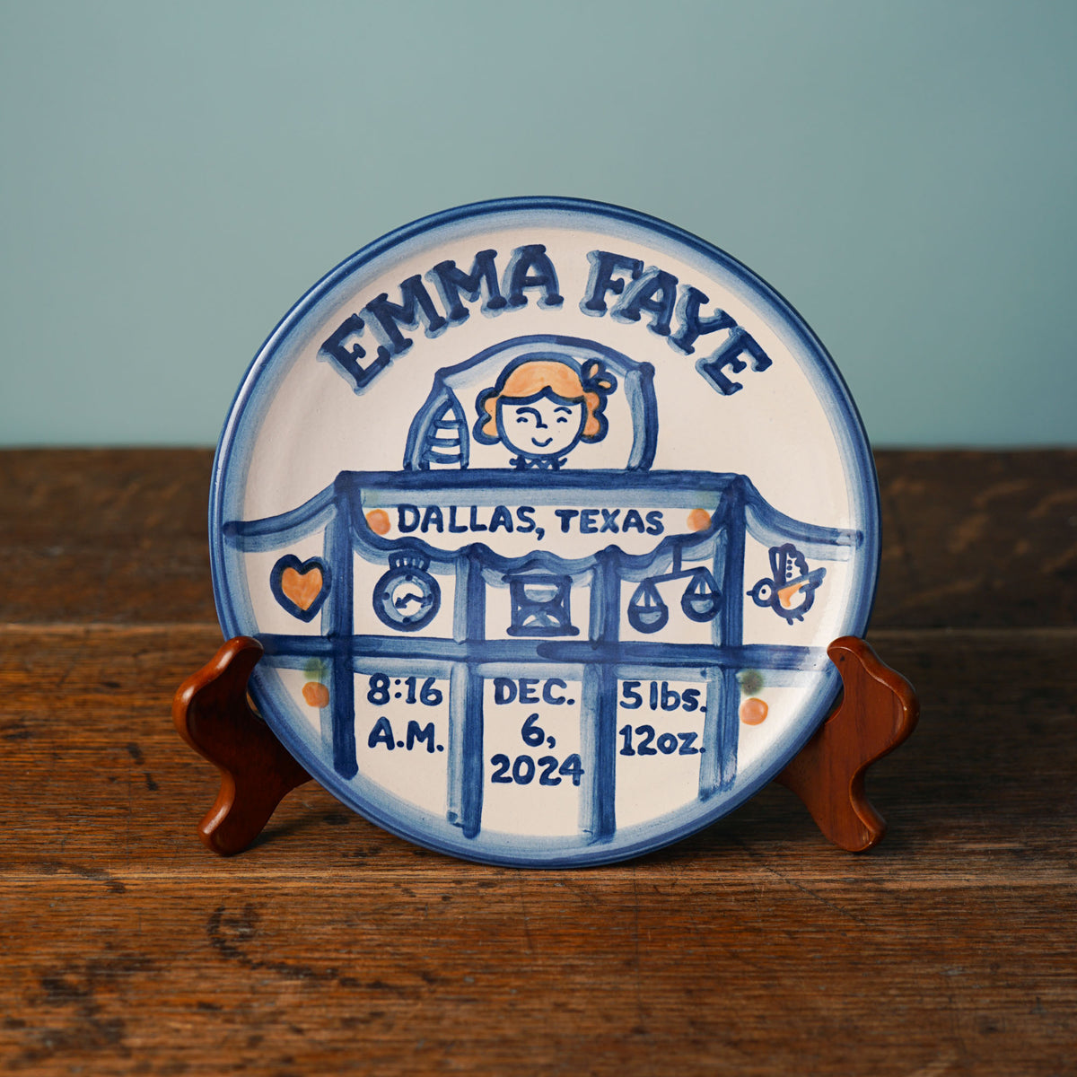 Baby Blanket Premium Personalized Birth Plate