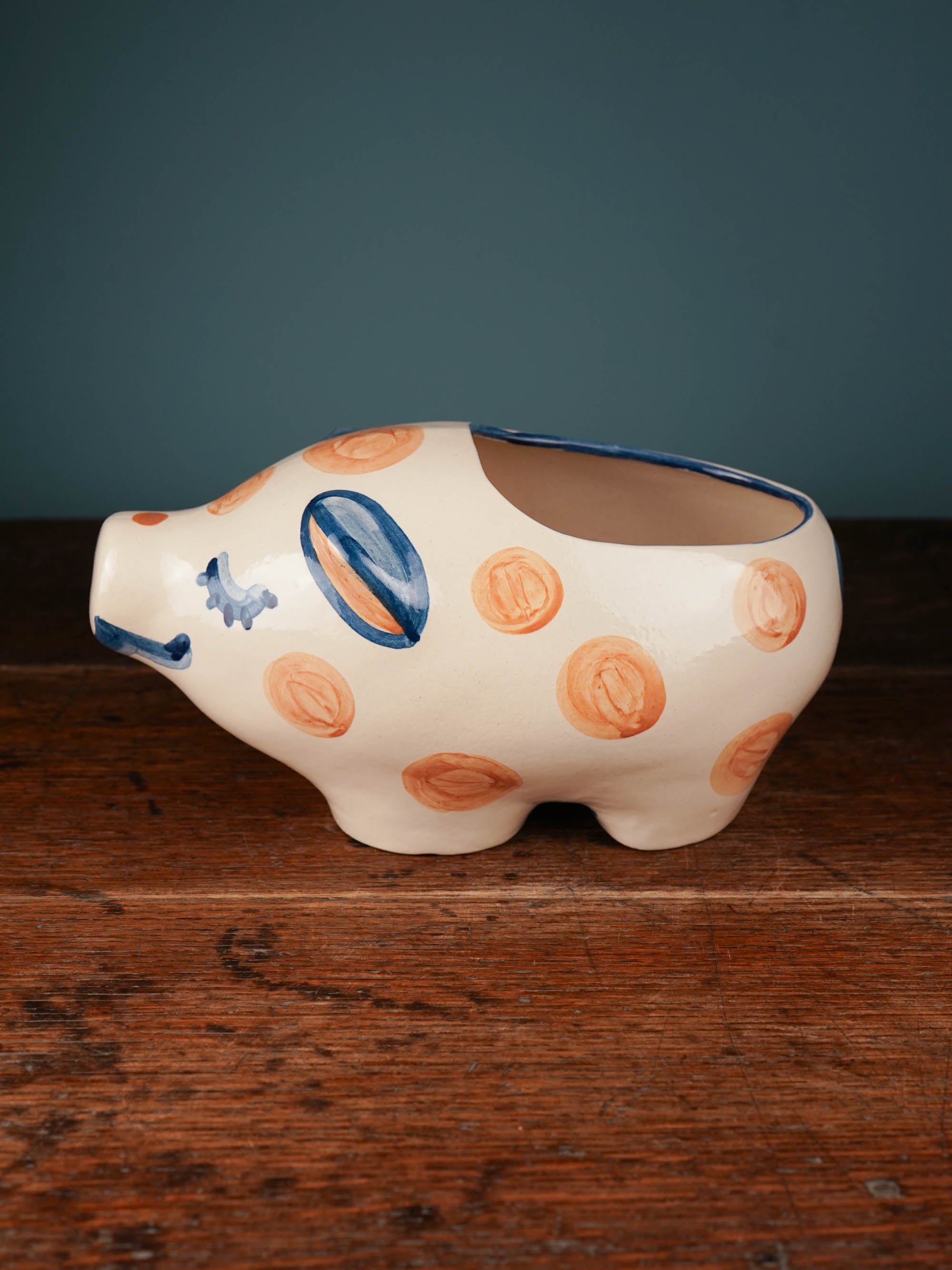 Rust Dot Pig Planter