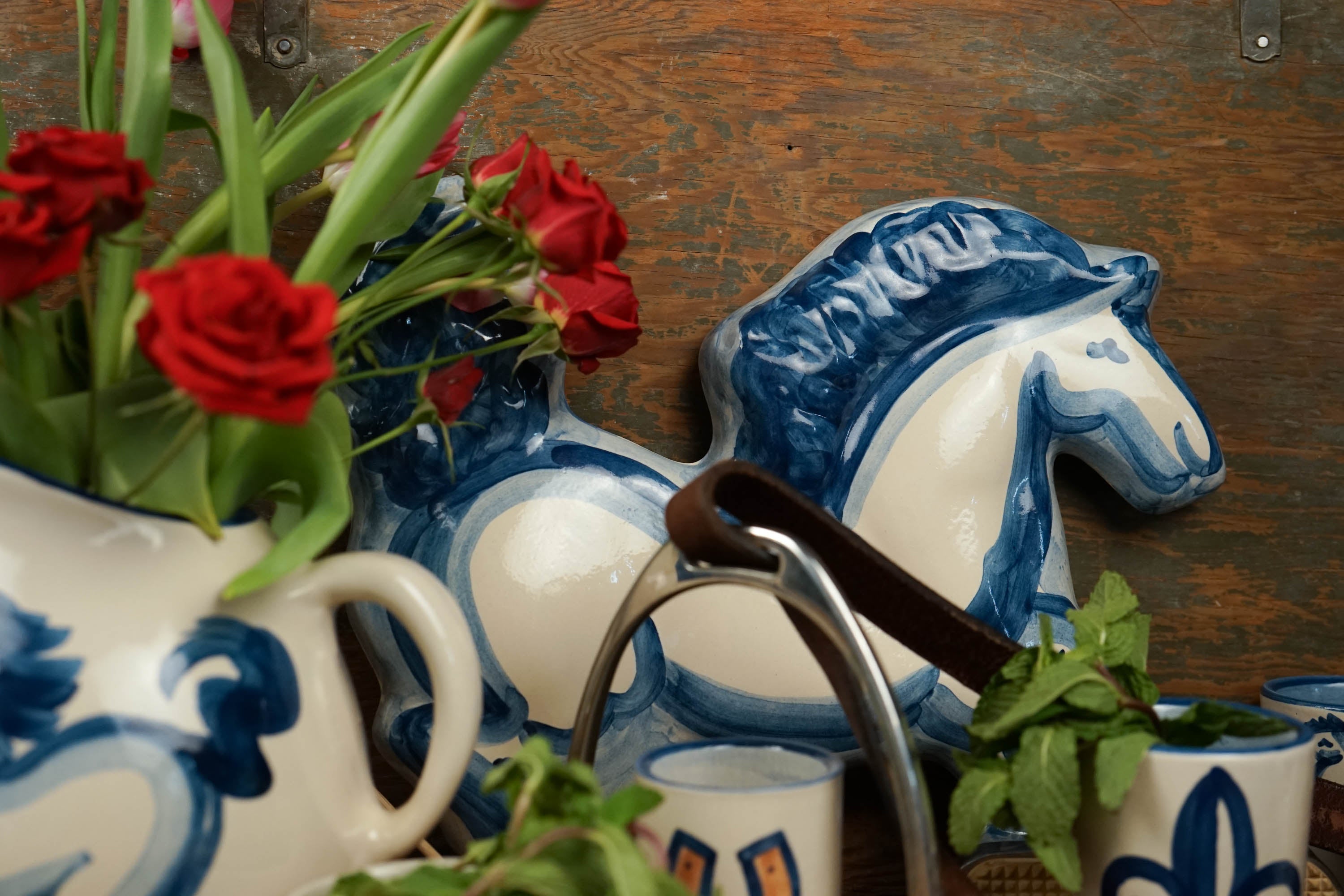 Blue Horse Wall Plaque