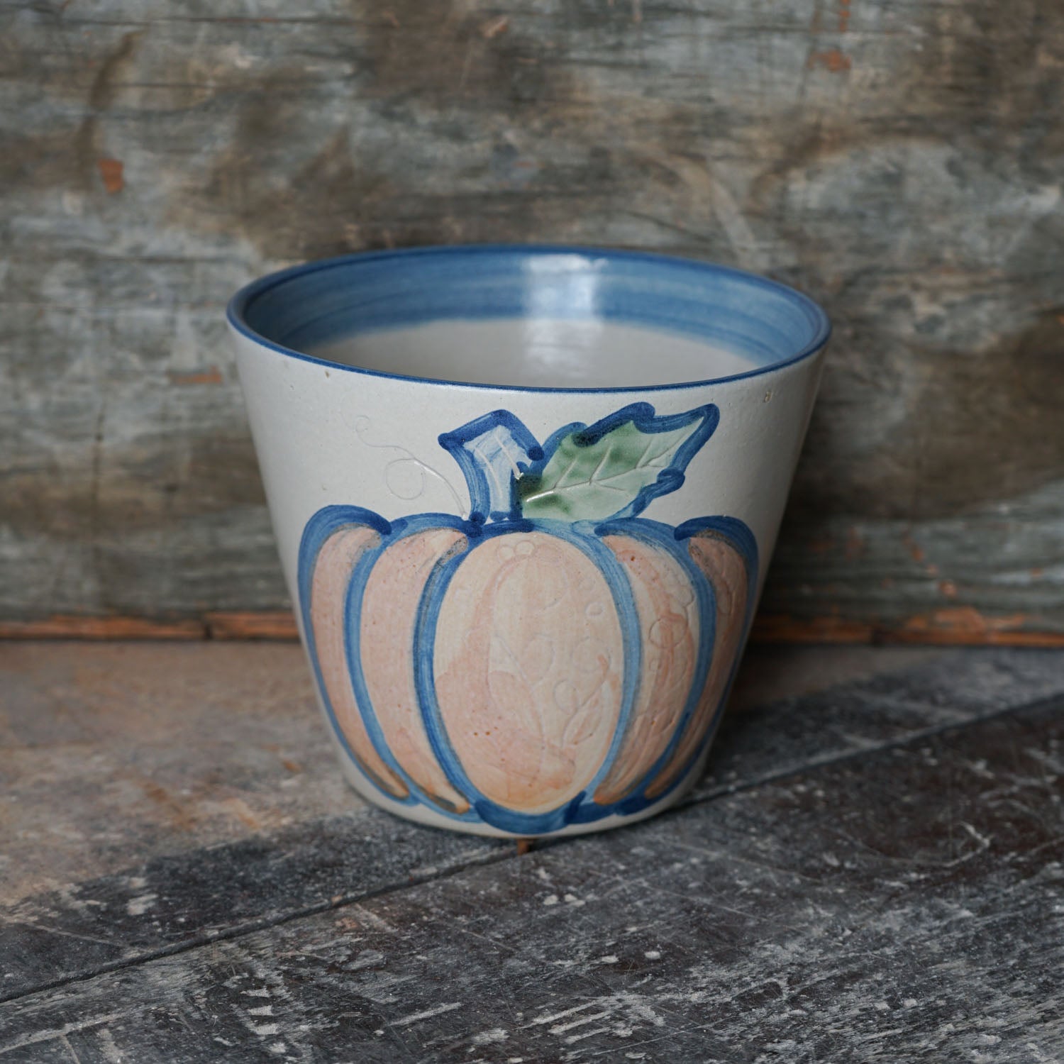Small Cachepot - Etched Pumpkin