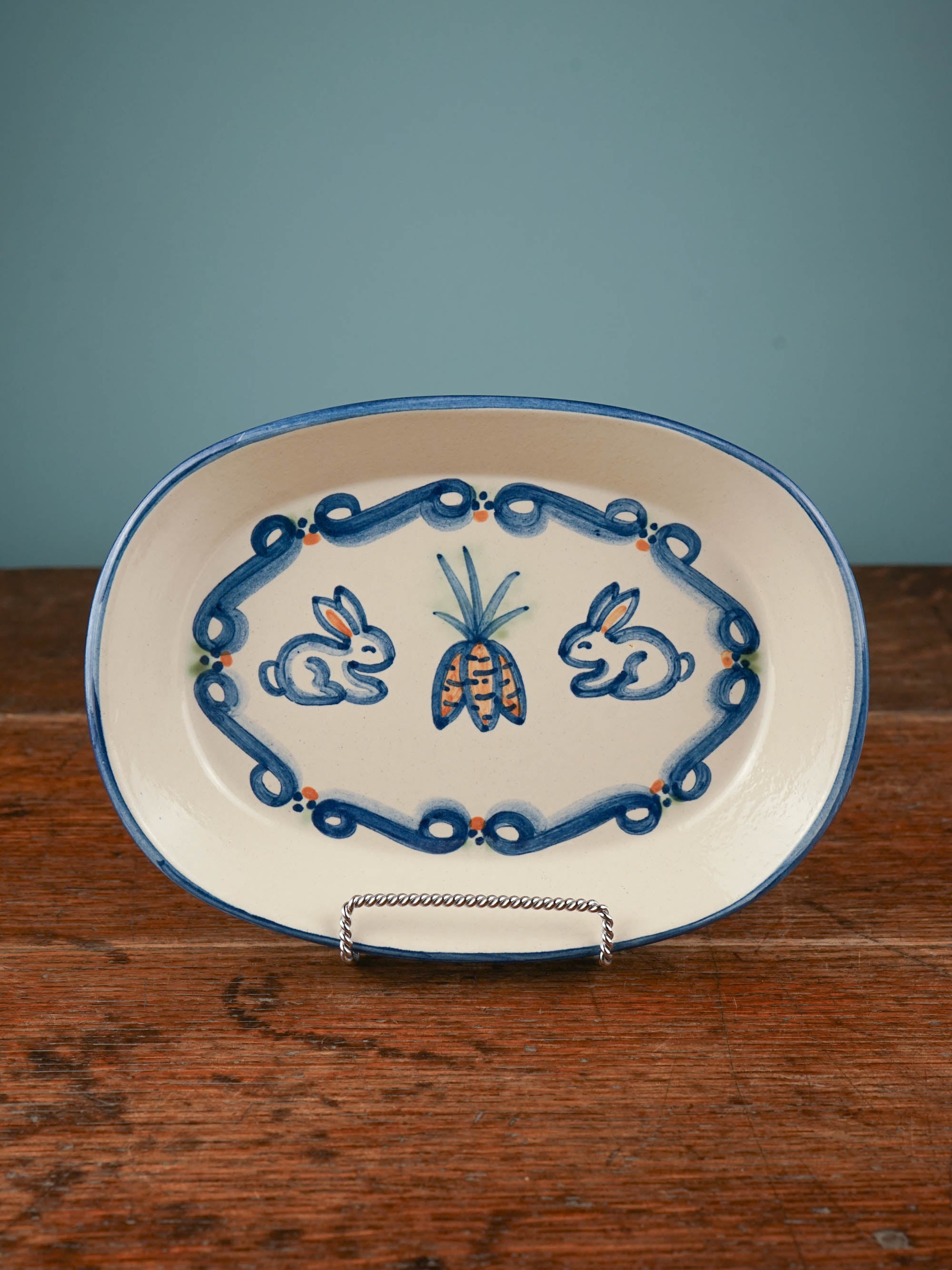 Bunny & Veggie Small Oval Platter