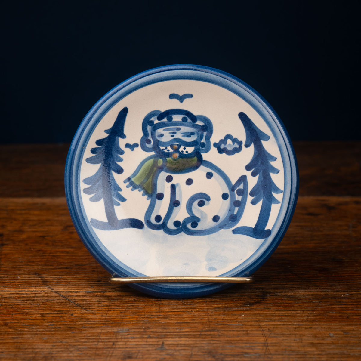 Skier Dog Bread & Butter Plate