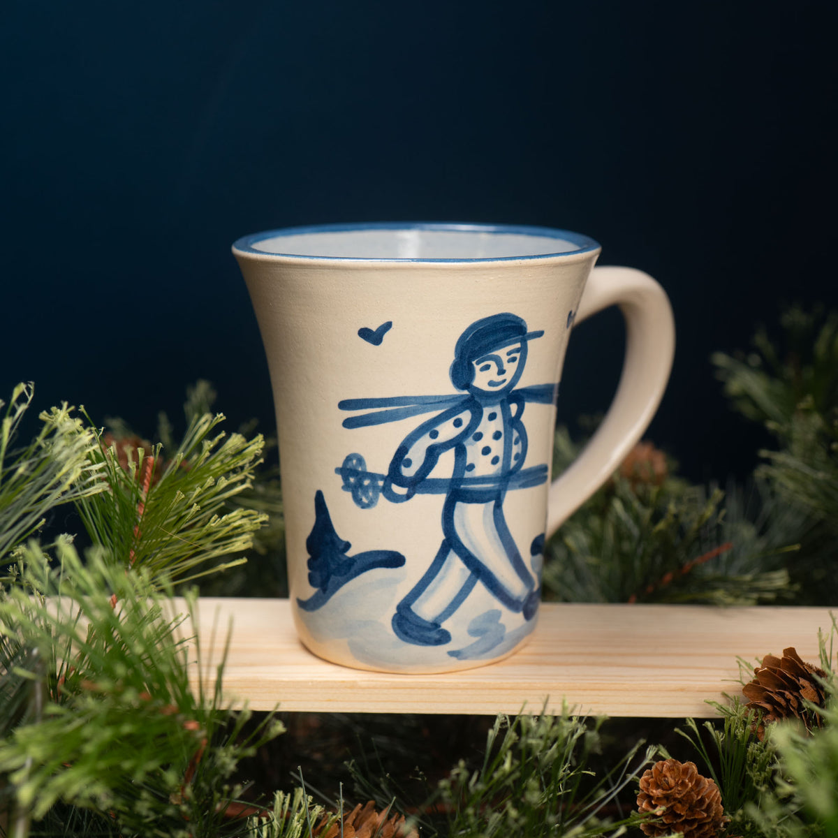 Skier Walking Flare Mug