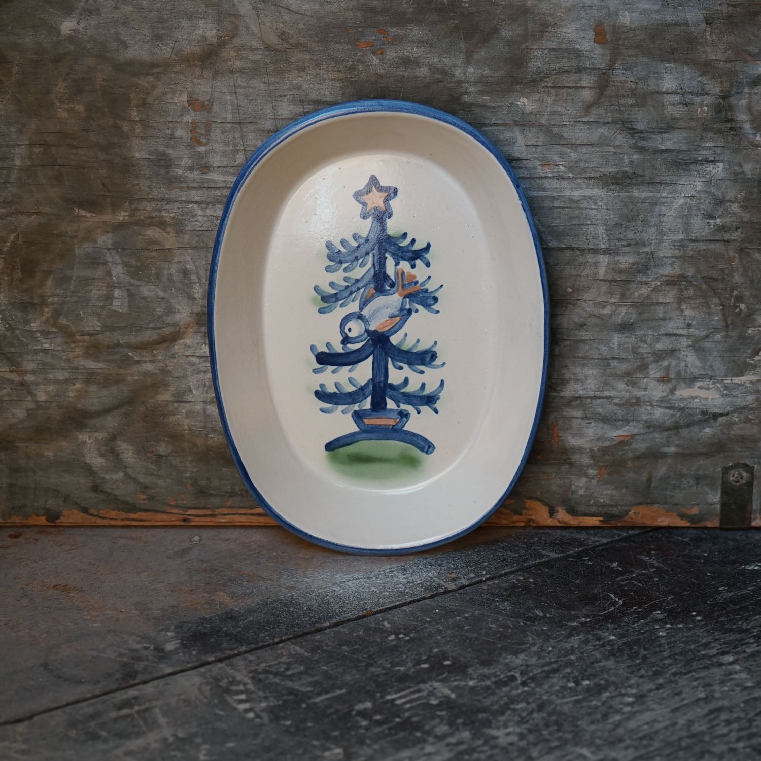 Small Oval Platter - Bird & Tree