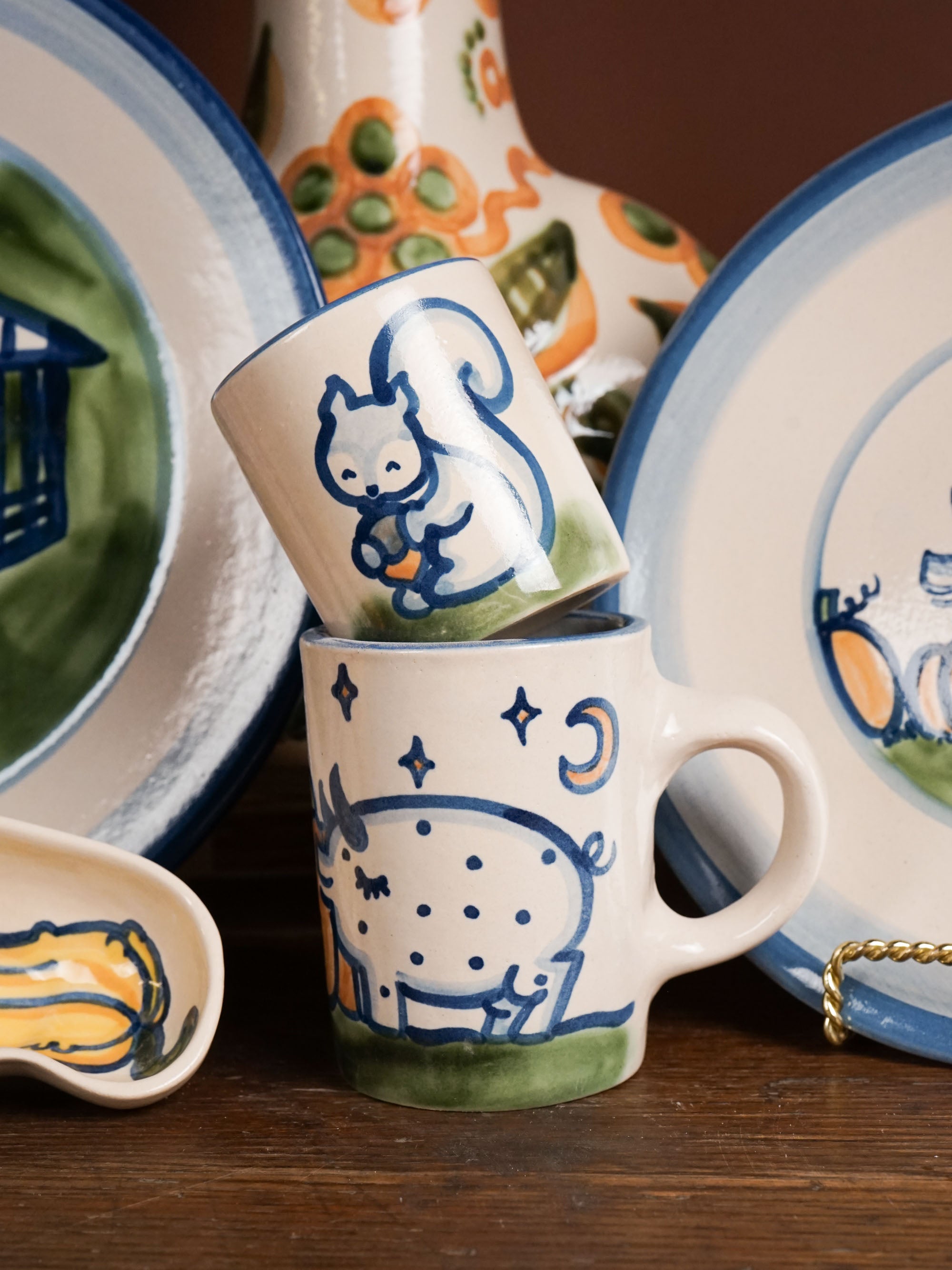 Pig & Pumpkins Straight Mug